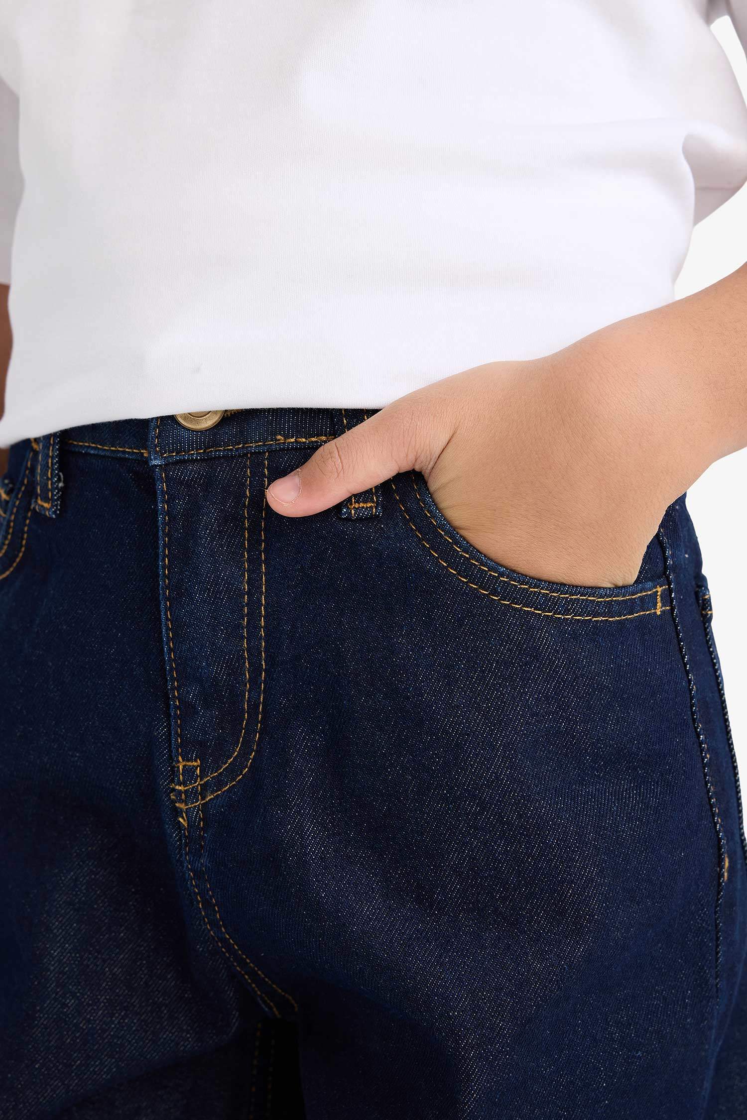 Erkek Çocuk Barrel Fit Düz Paça Jean Pantolon