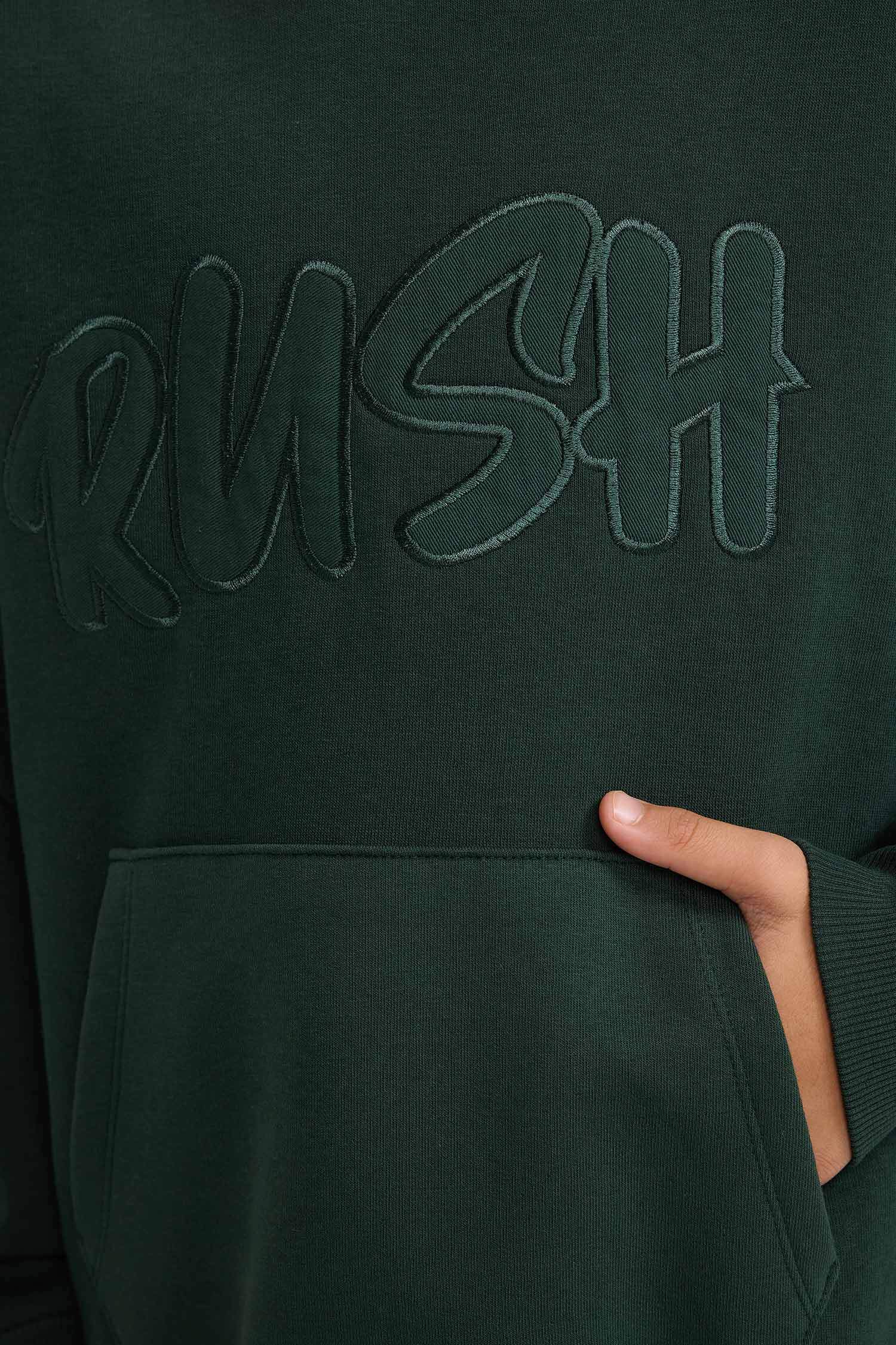 سويت شيرت ولادي اوفر سايز بطبعة شعار وبطانة ناعمة