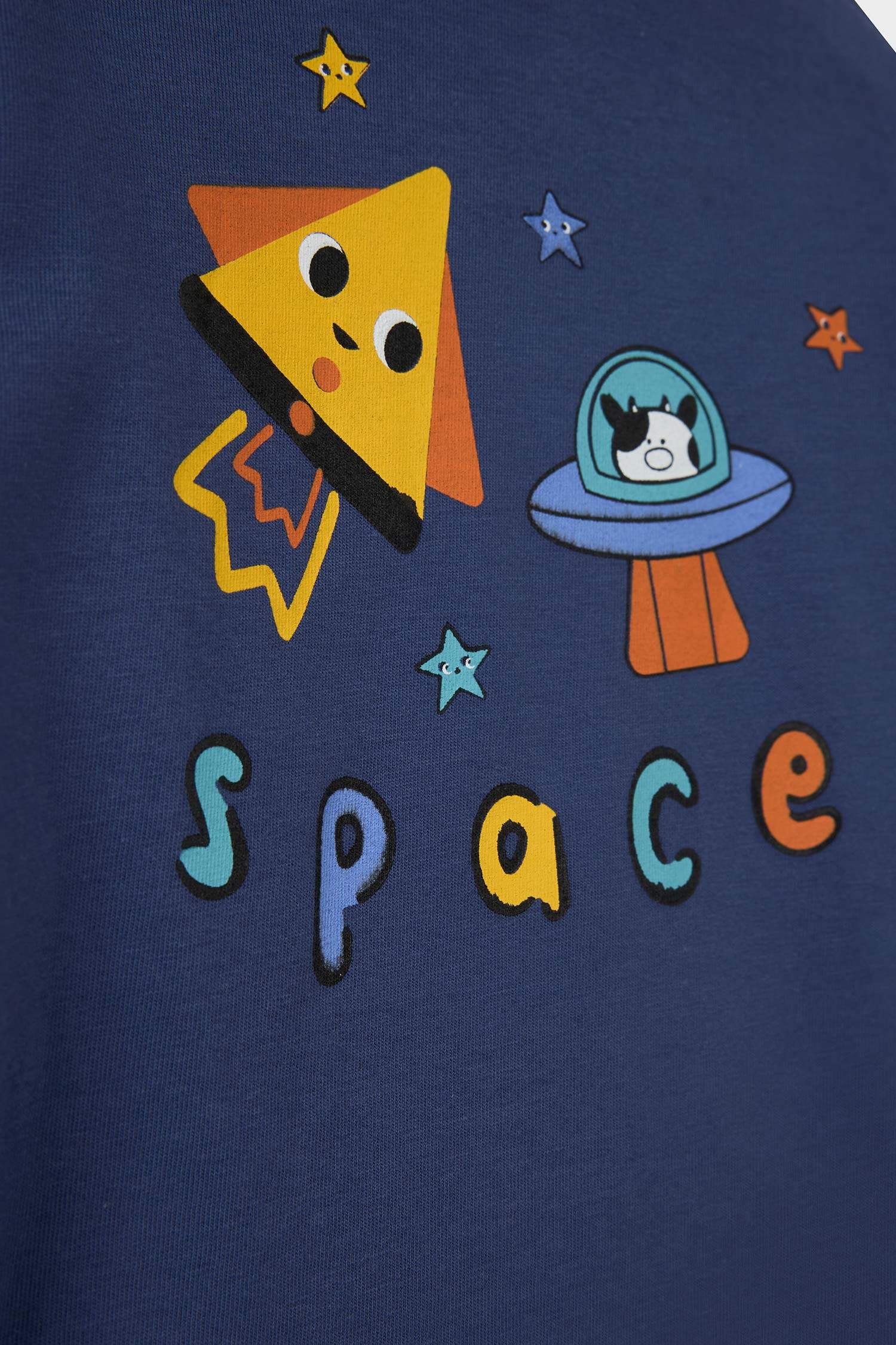 Erkek Bebek Pijama Takımı Uzay Baskılı Uzun Kollu Penye Üst Uzun Alt