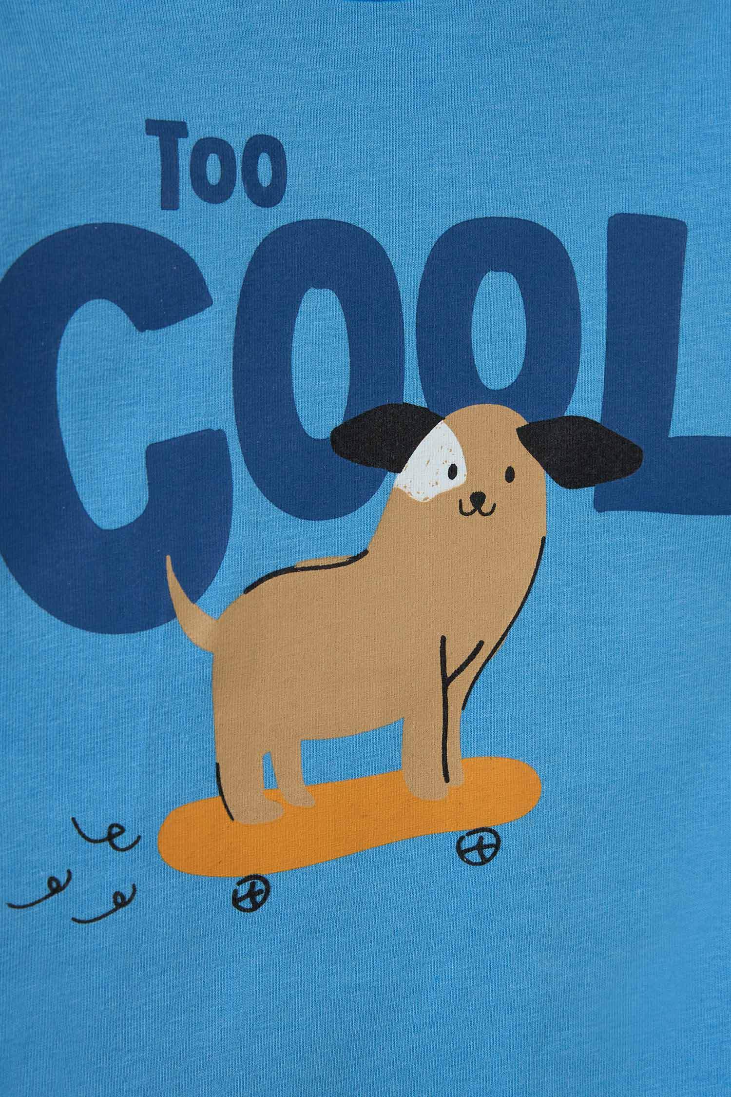 Erkek Bebek Pijama Takımı Baskılı Uzun Kollu Penye Üst Uzun Alt