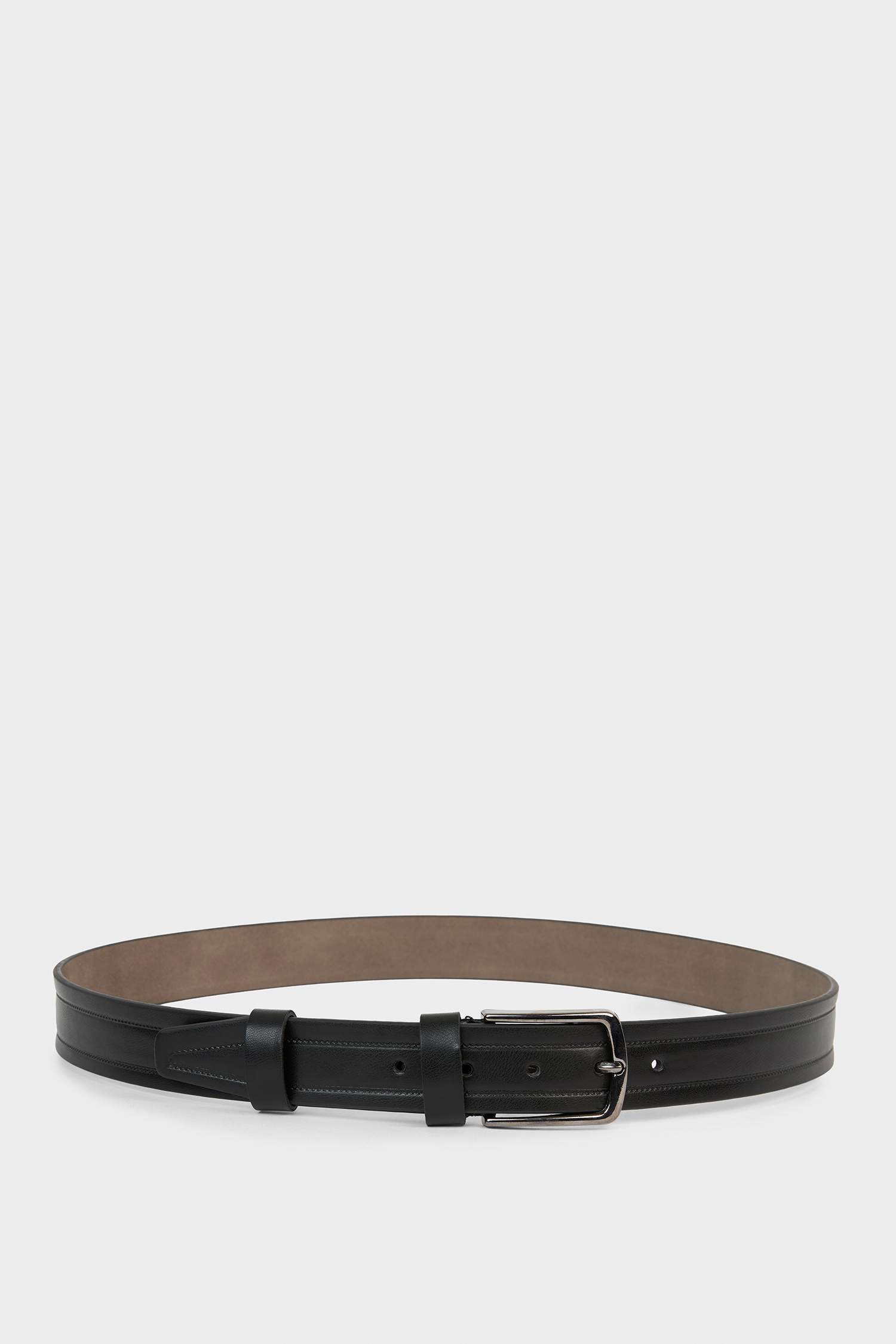 Erkek Dikdörtgen Toka Suni Deri Klasik Kemer