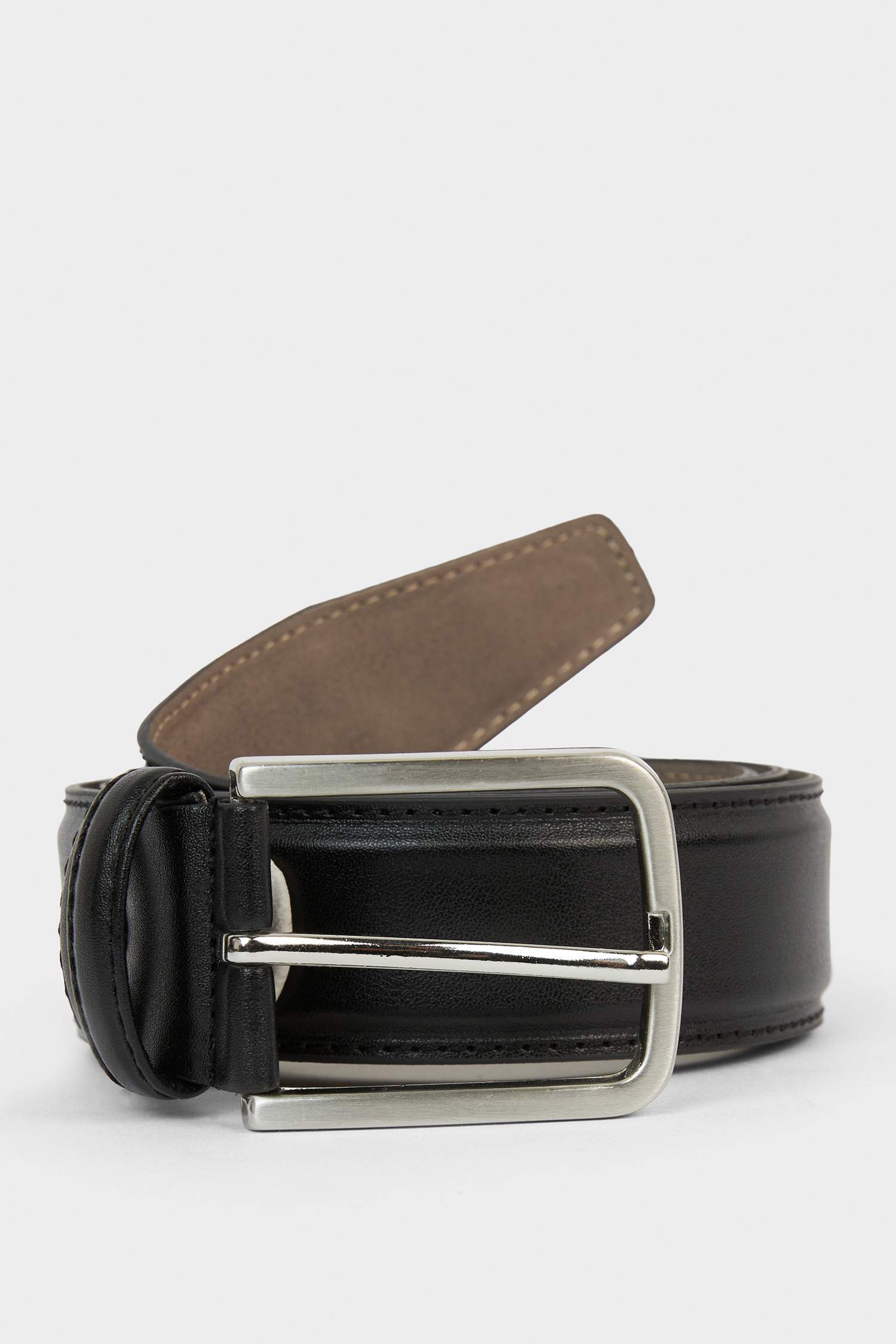 Erkek Dikdörtgen Toka Suni Deri Klasik Kemer