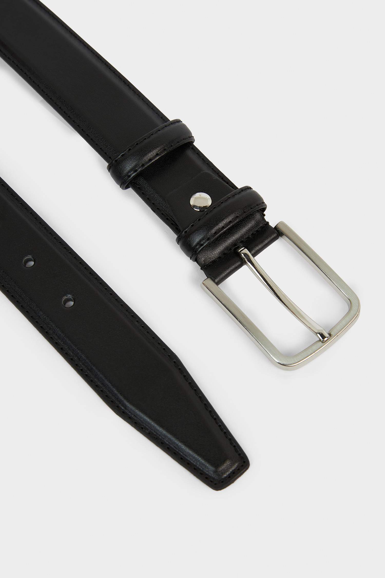 Erkek Dikdörtgen Toka Suni Deri Klasik Kemer