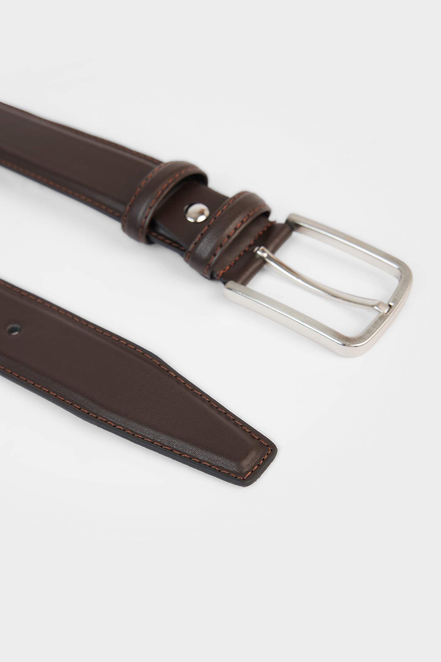 Erkek Dikdörtgen Toka Suni Deri Klasik Kemer