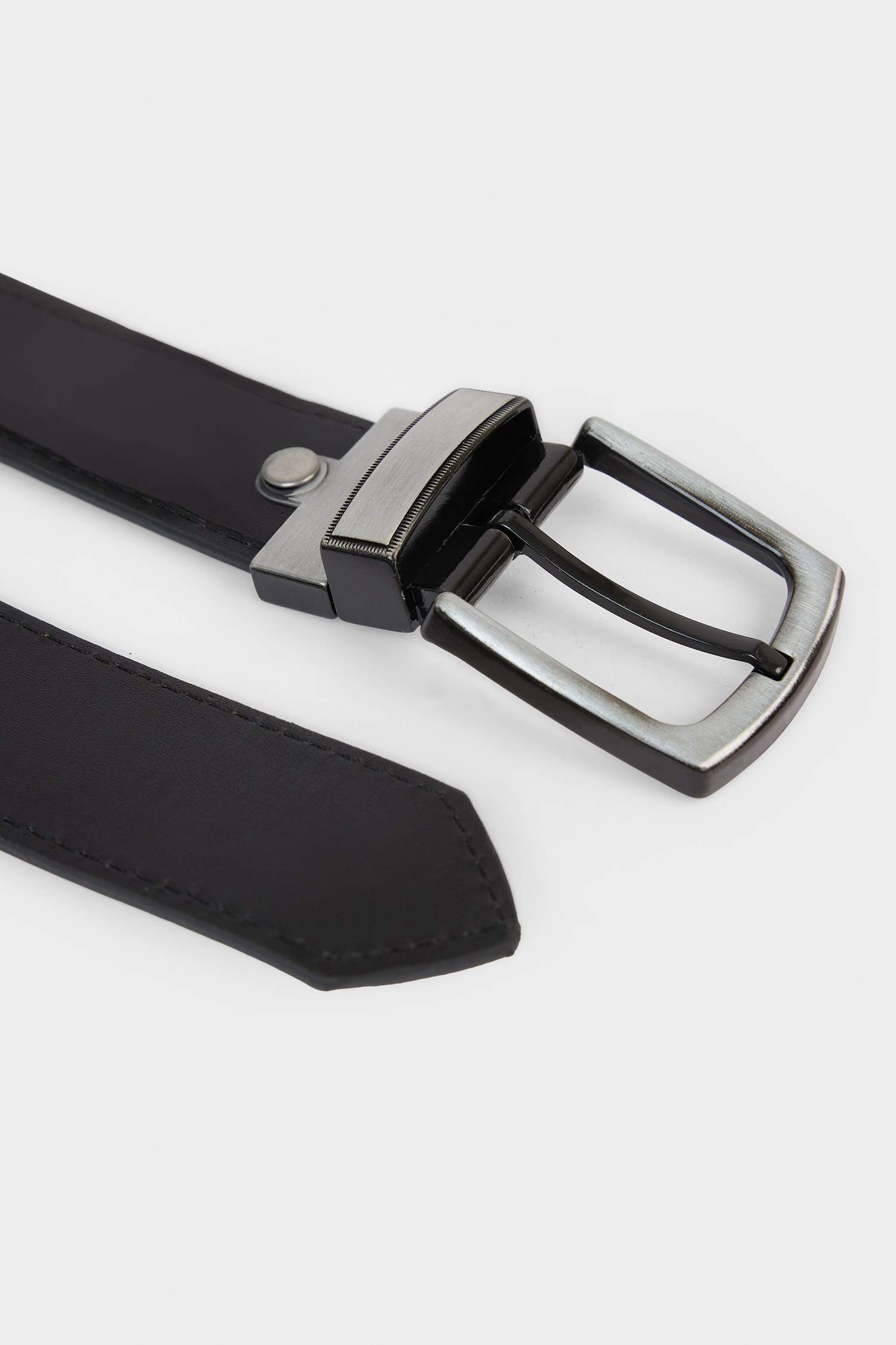 Erkek Çift Taraflı Toka Suni Deri Günlük Kemer