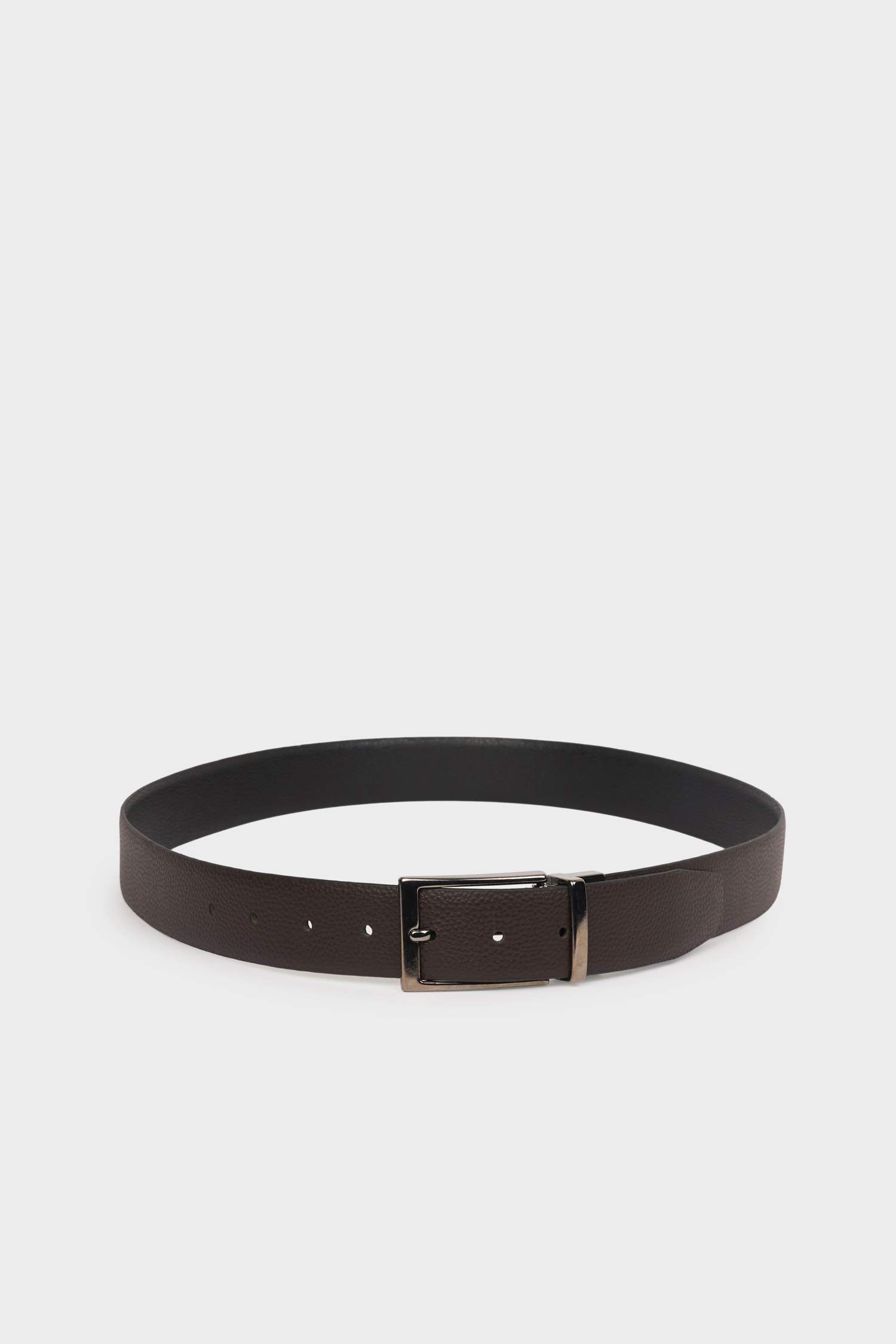 Erkek Çift Taraflı Toka Suni Deri Klasik Kemer