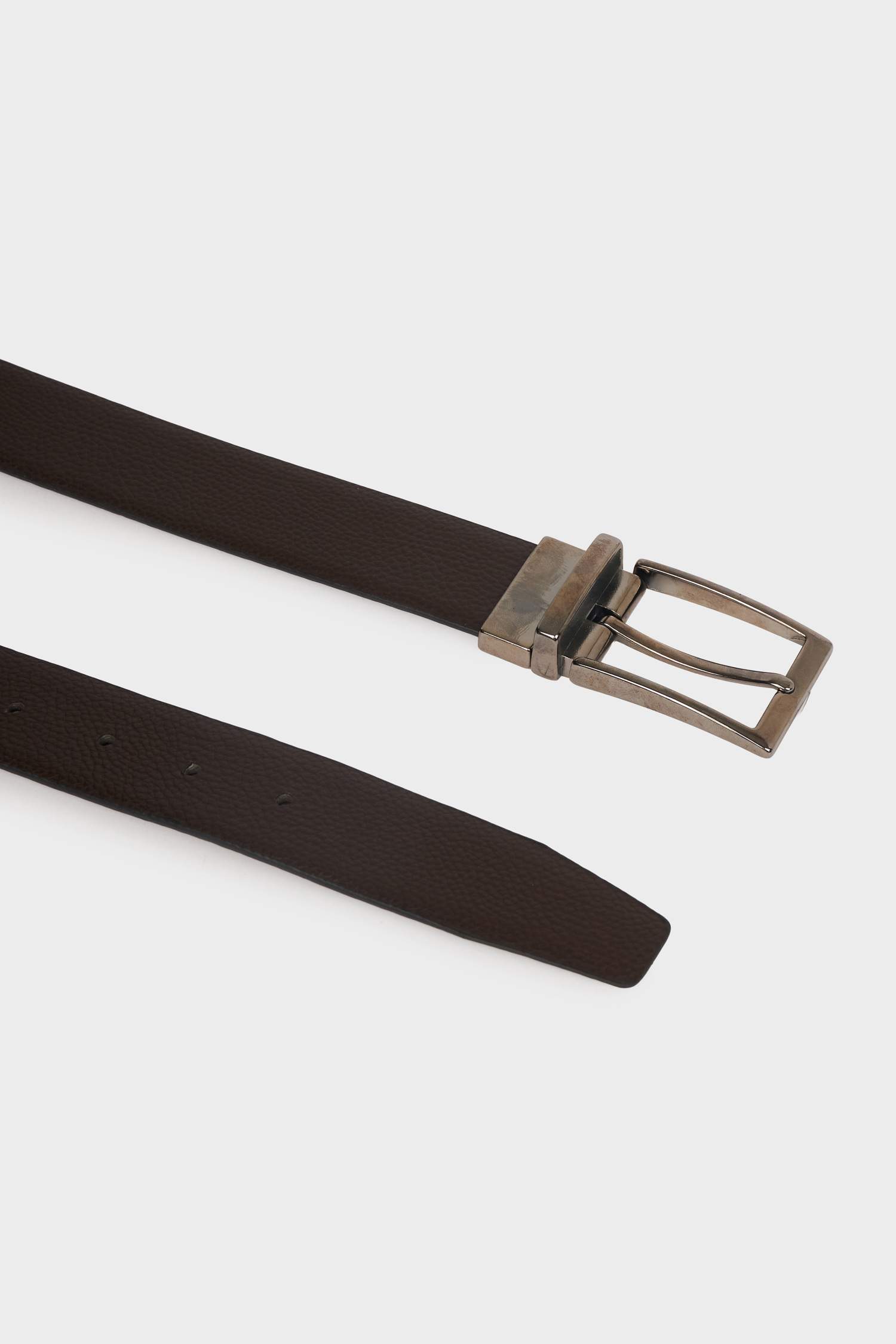 Erkek Çift Taraflı Toka Suni Deri Klasik Kemer