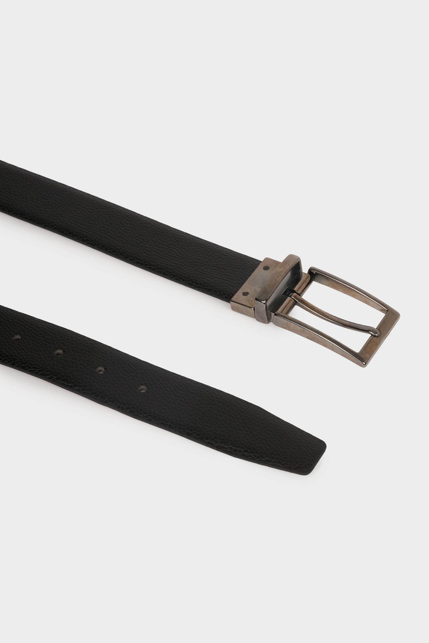 Erkek Çift Taraflı Toka Suni Deri Klasik Kemer