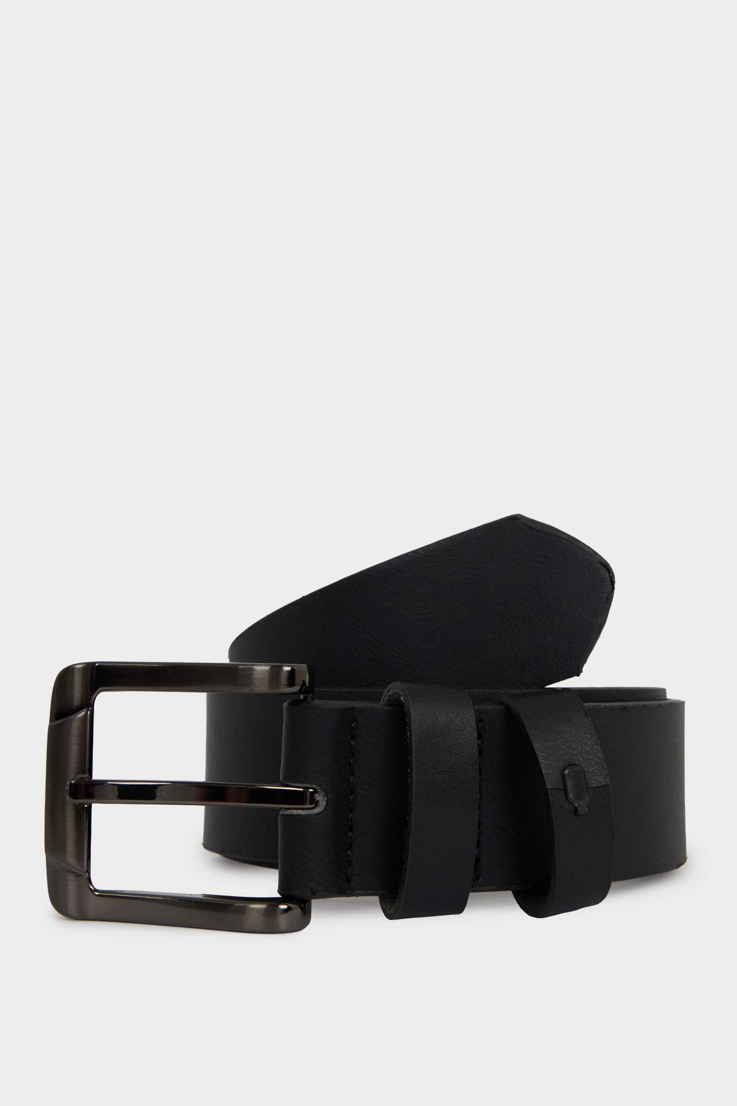 Erkek Dikdörtgen Toka Suni Deri Günlük Kemer