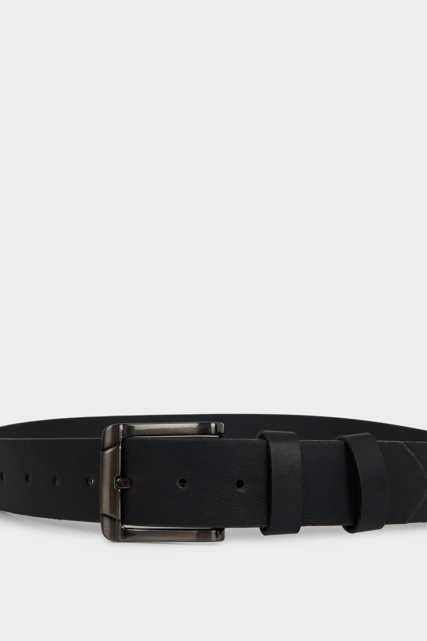 Erkek Dikdörtgen Toka Suni Deri Günlük Kemer