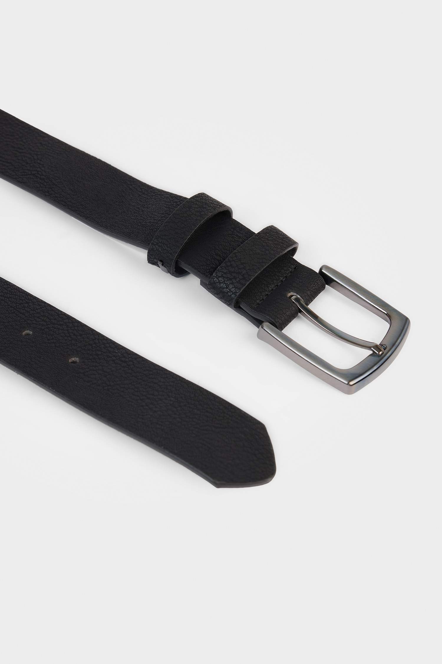 Erkek Dikdörtgen Toka Suni Deri Günlük Kemer