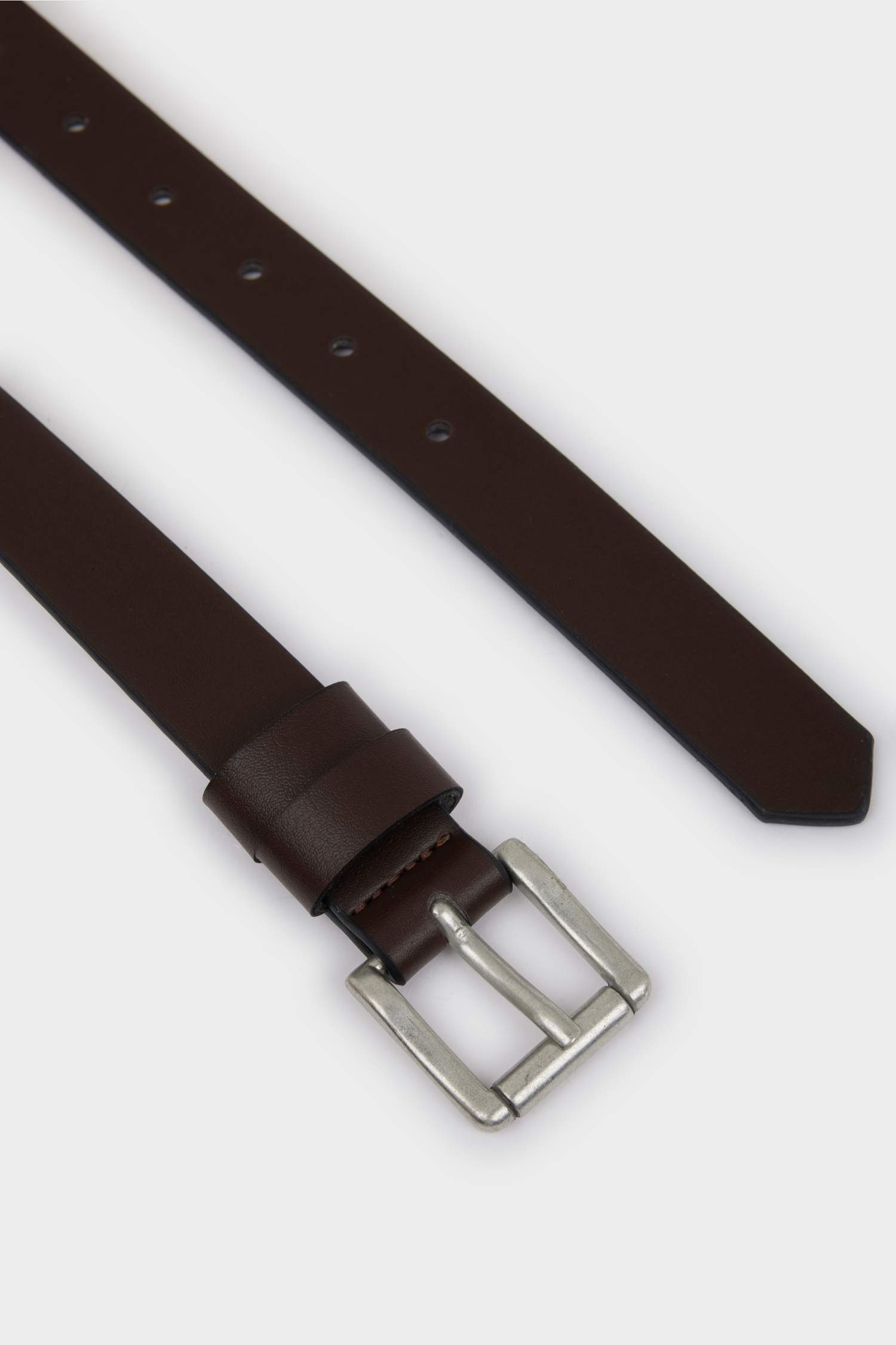 Erkek Dikdörtgen Toka Suni Deri 2'li Klasik Kemer