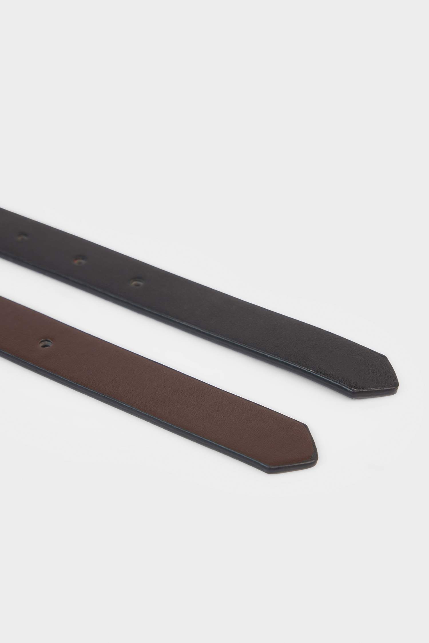 Erkek Dikdörtgen Toka Suni Deri 2'li Klasik Kemer