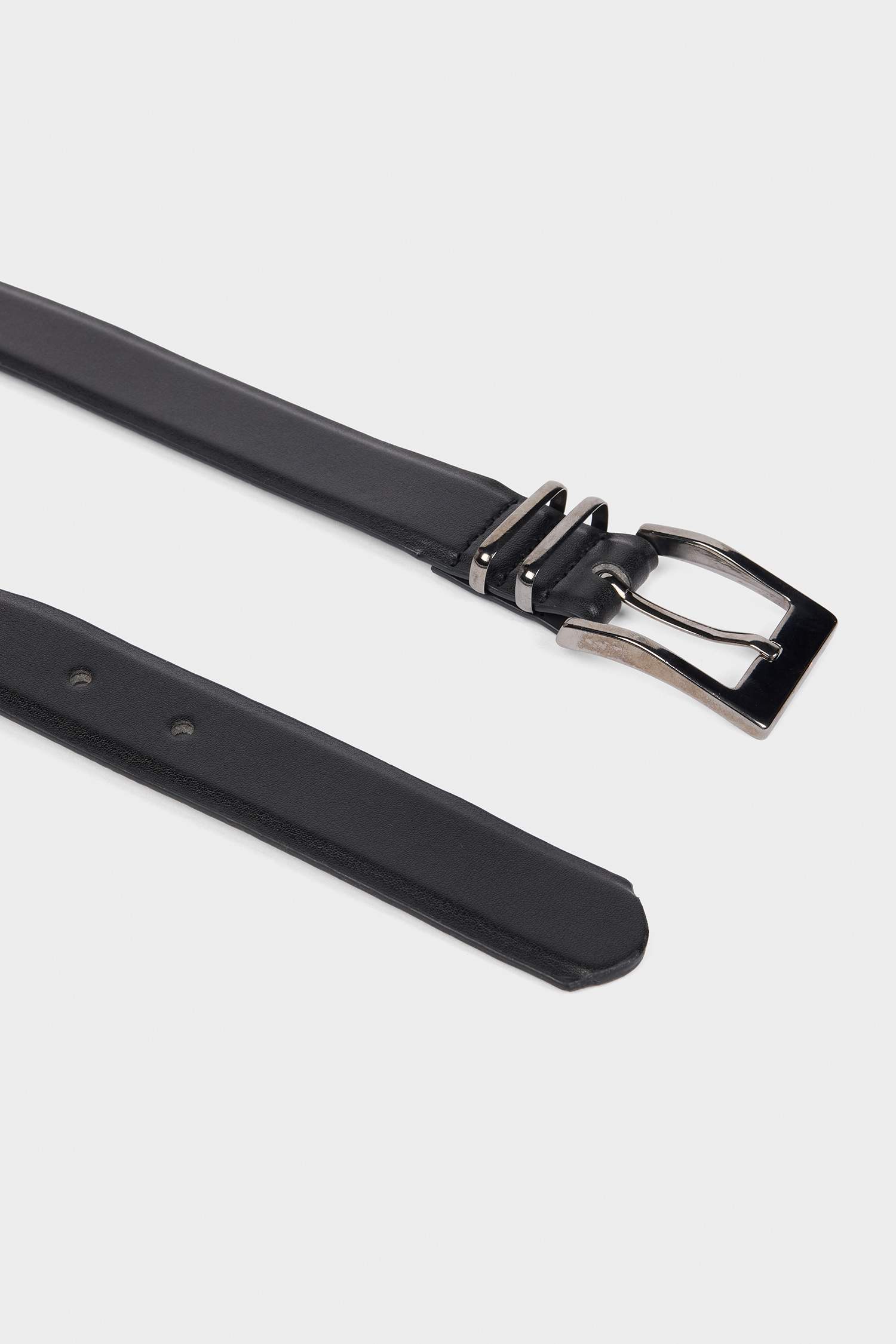 Erkek Dikdörtgen Toka Suni Deri 2'li Klasik Kemer