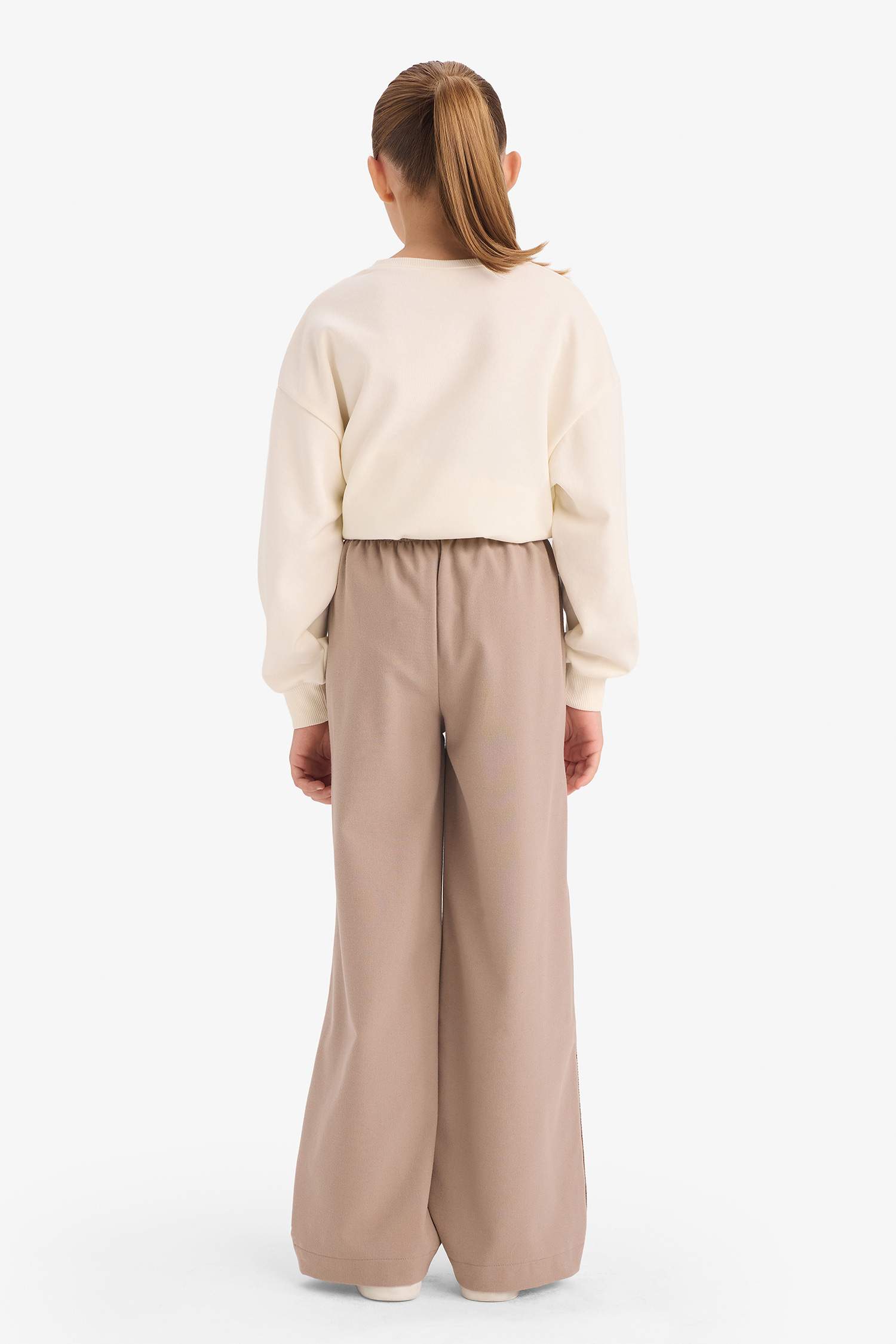 Kız Çocuk Baggy Fit Oxford Pantolon