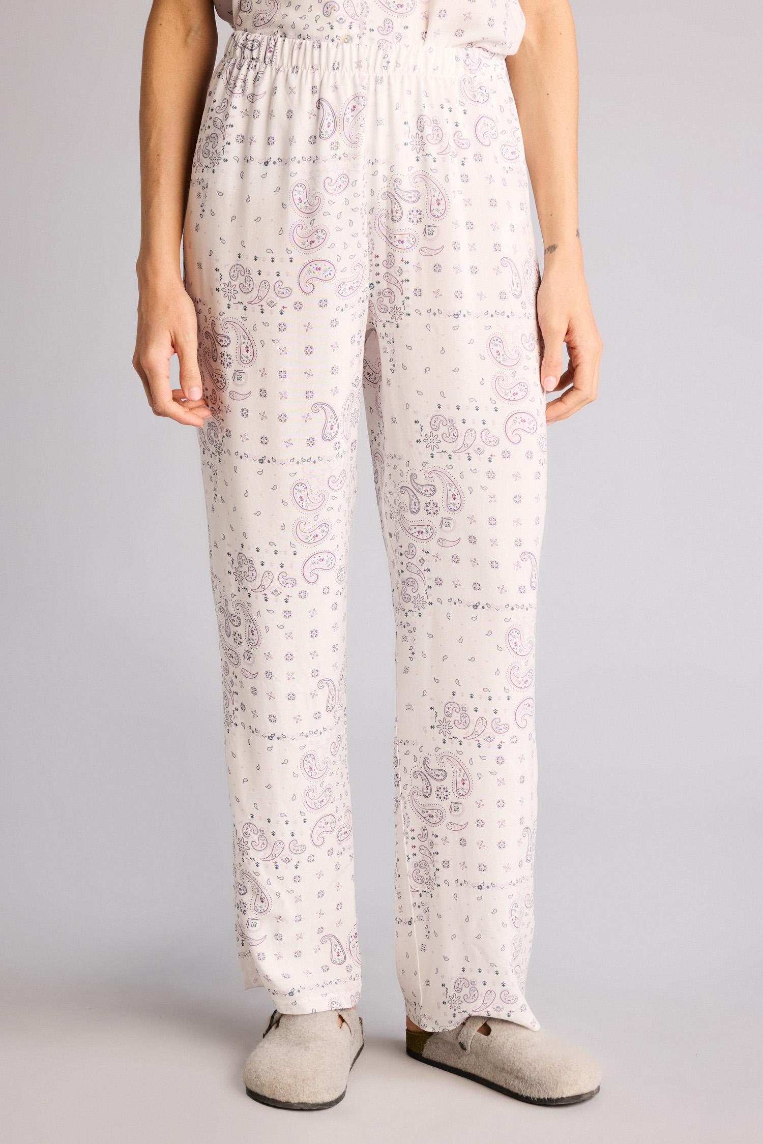 DeFacto Regular Fit Desenli Kısa Kollu Düğmeli Üst Elastik Bel Alt Pijama Takımı görsel 4
