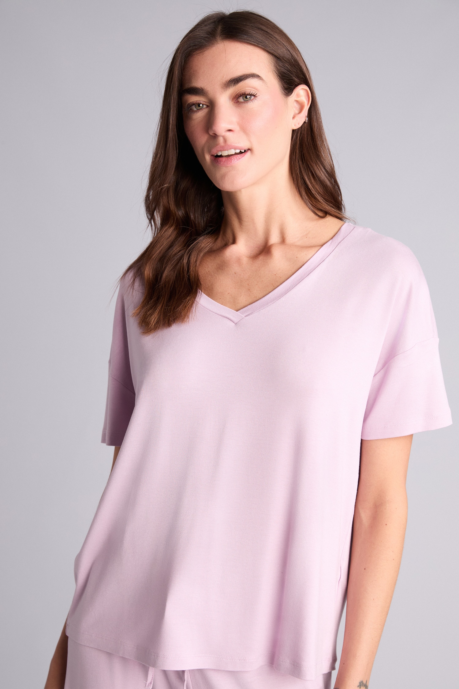 DeFacto Regular Fit Basic Kısa Kollu Üst Elastik Bel Alt Pijama Takımı görsel 3