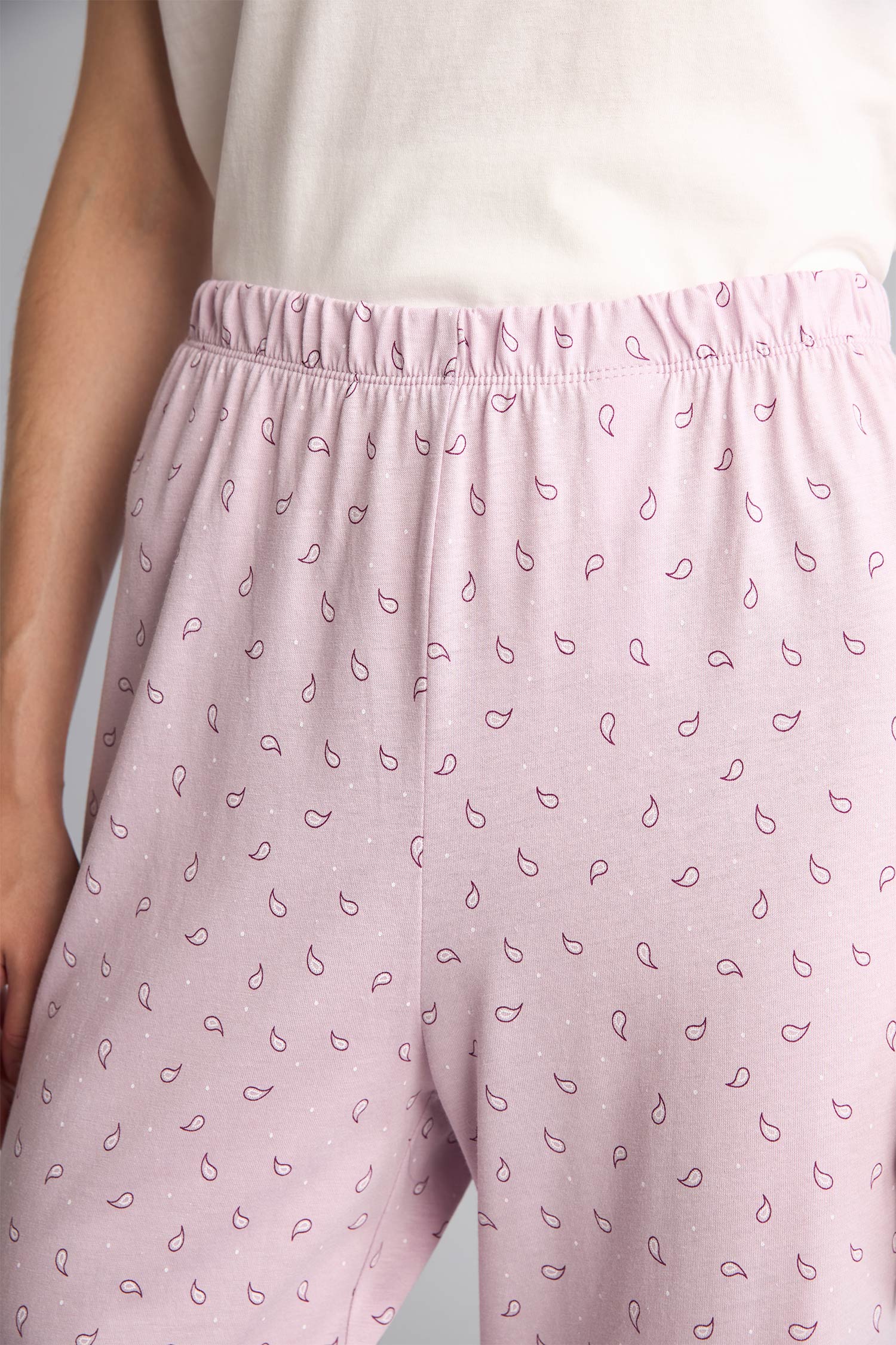 DeFacto %100 Pamuk Boxy Fıt Kısa Kollu Baskılı Pijama Takımı görsel 6