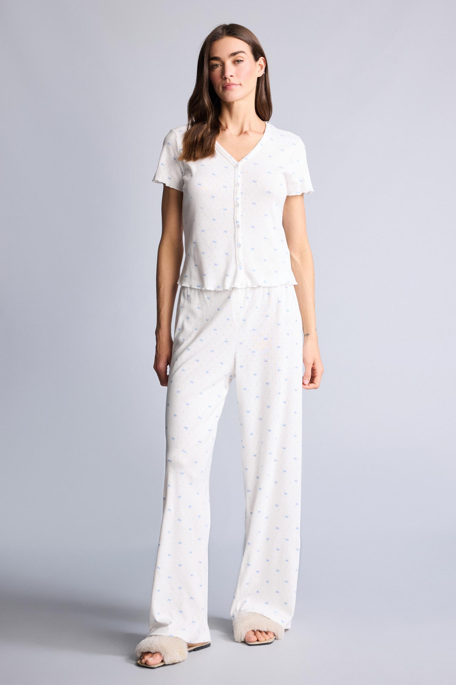 DeFacto %100 Pamuk Desenli Pijama Üstü görsel 5
