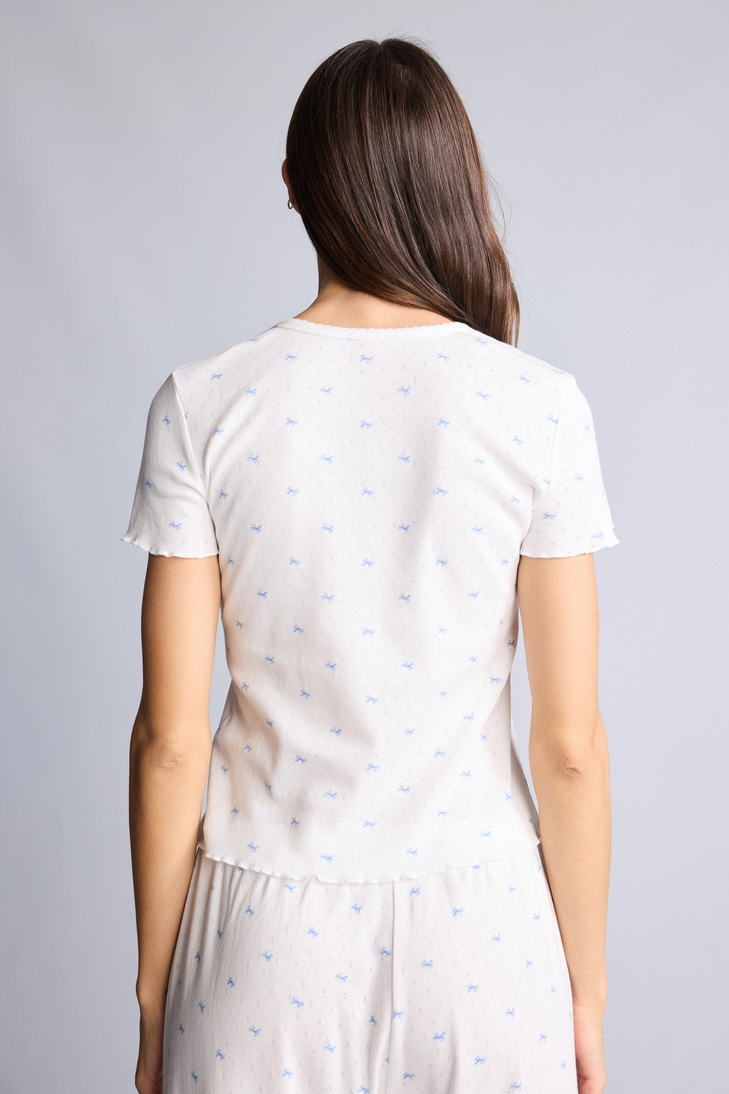 DeFacto %100 Pamuk Desenli Pijama Üstü görsel 8