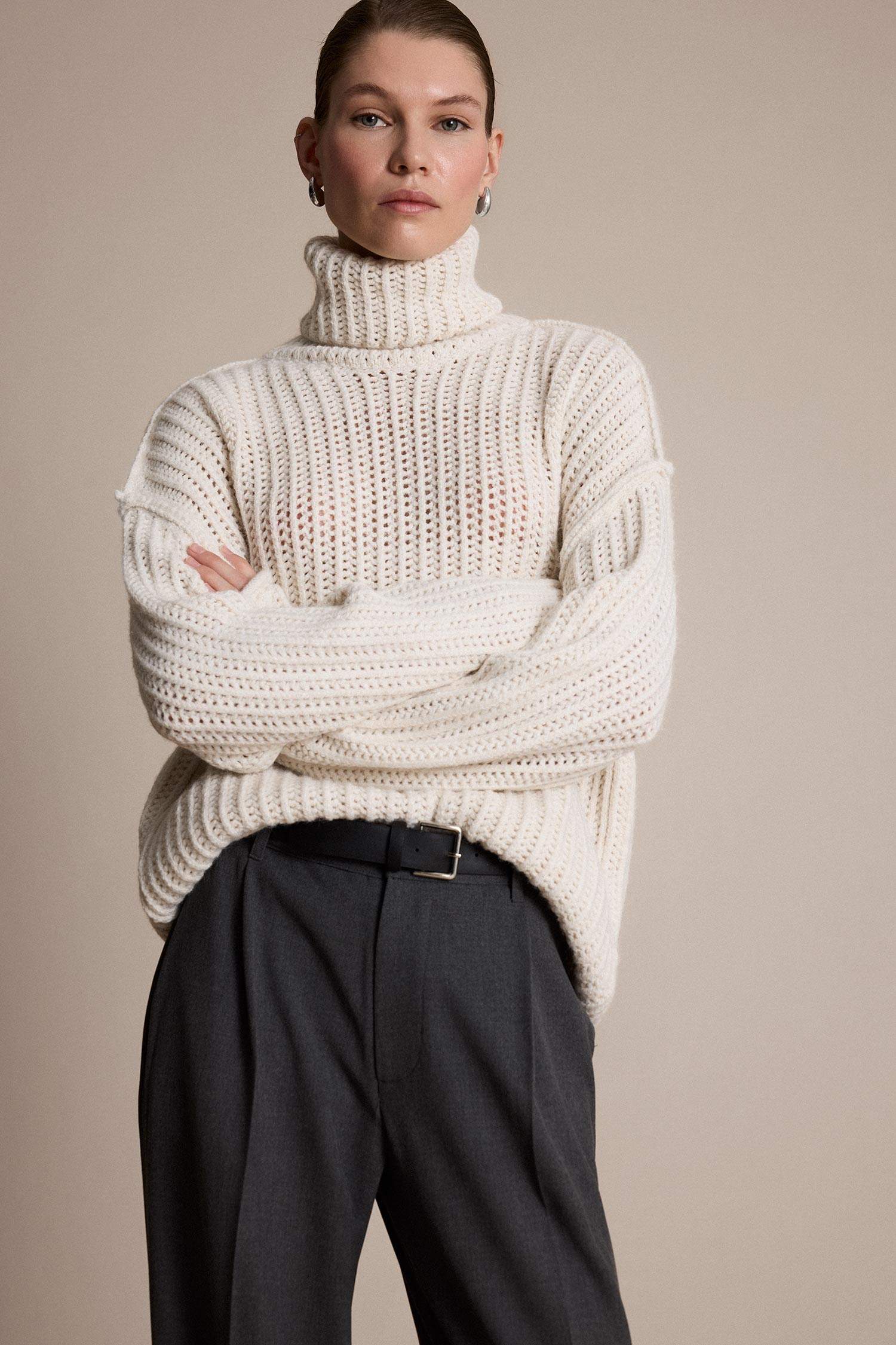 Oversize Fit Turtleneck Knitwear Pullover