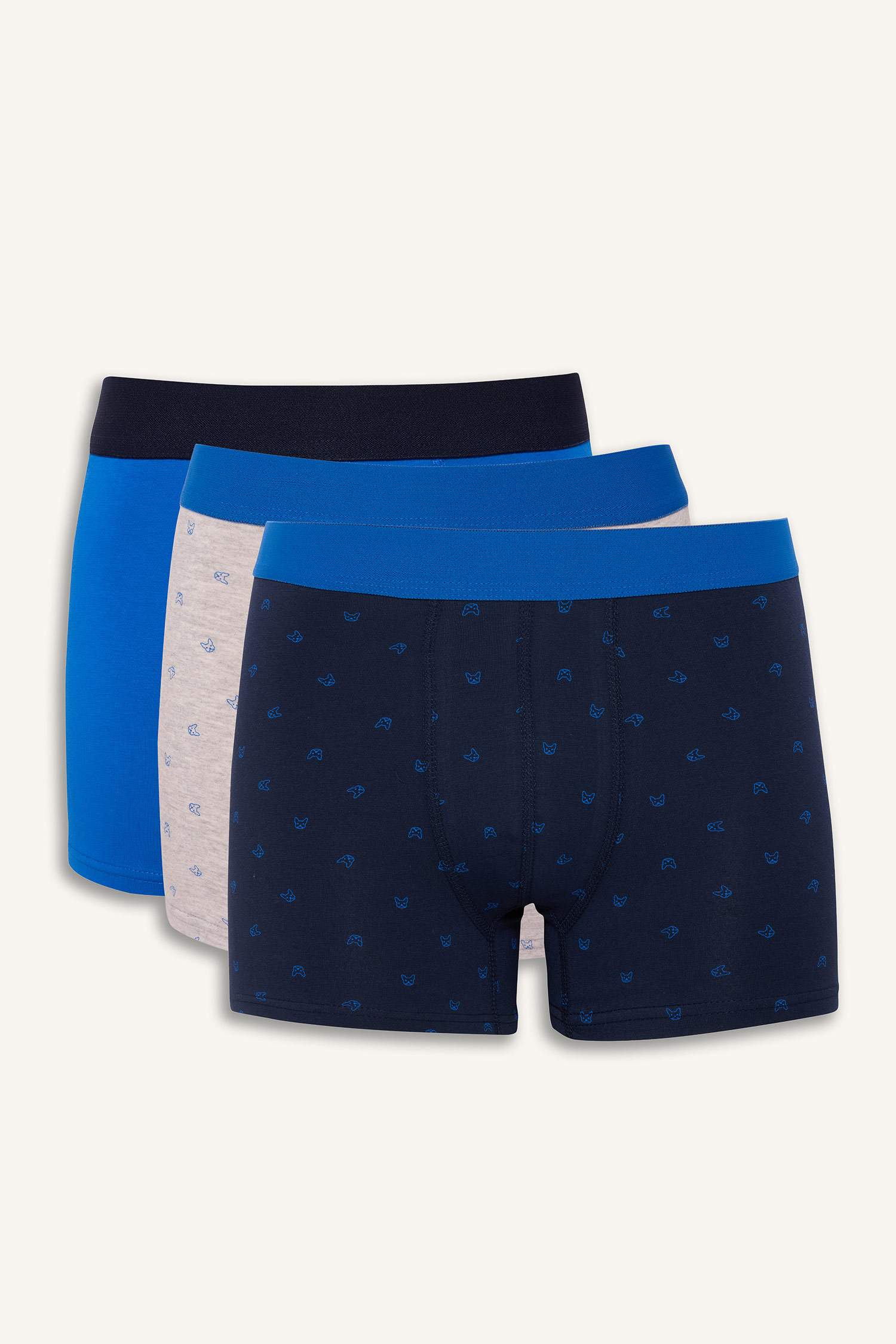 Regular Fit Baskılı 3'lü Boxer