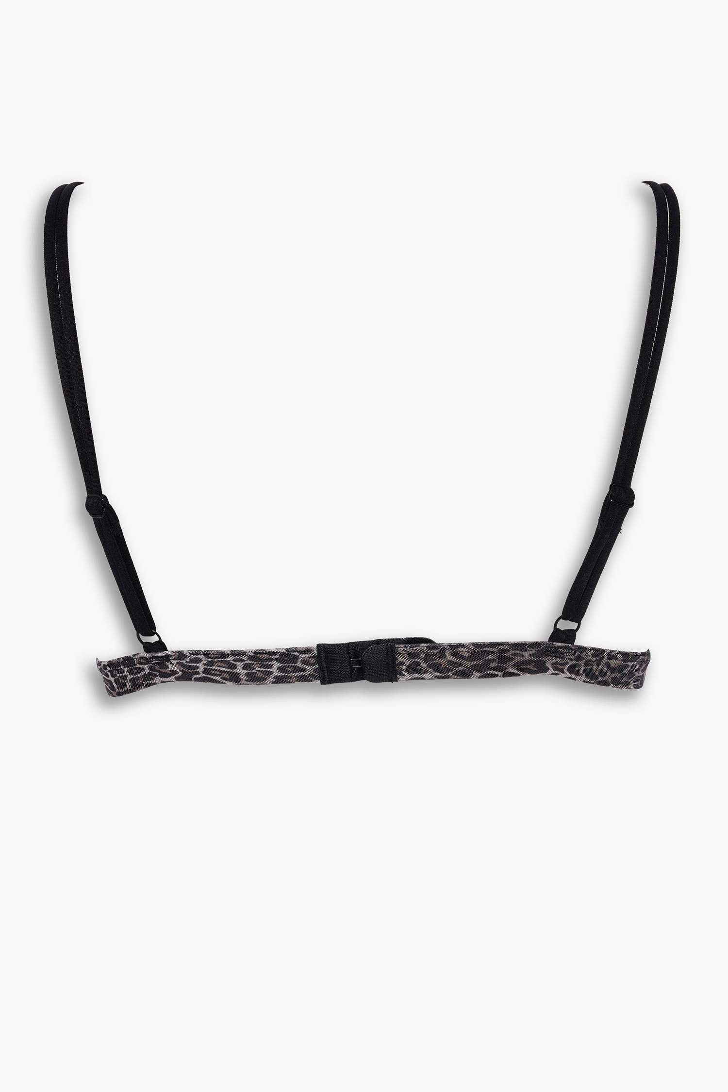 Leopar Desenli Tül Kapsız Pedsiz Balensiz Triangle Bra