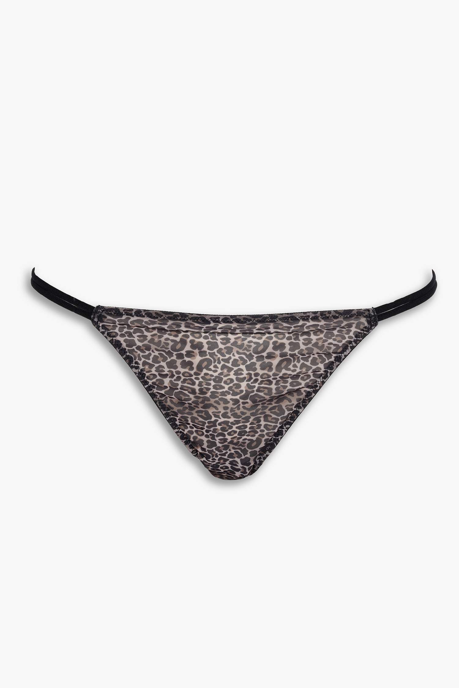 Leopar Desenli Tül Brazilian Külot