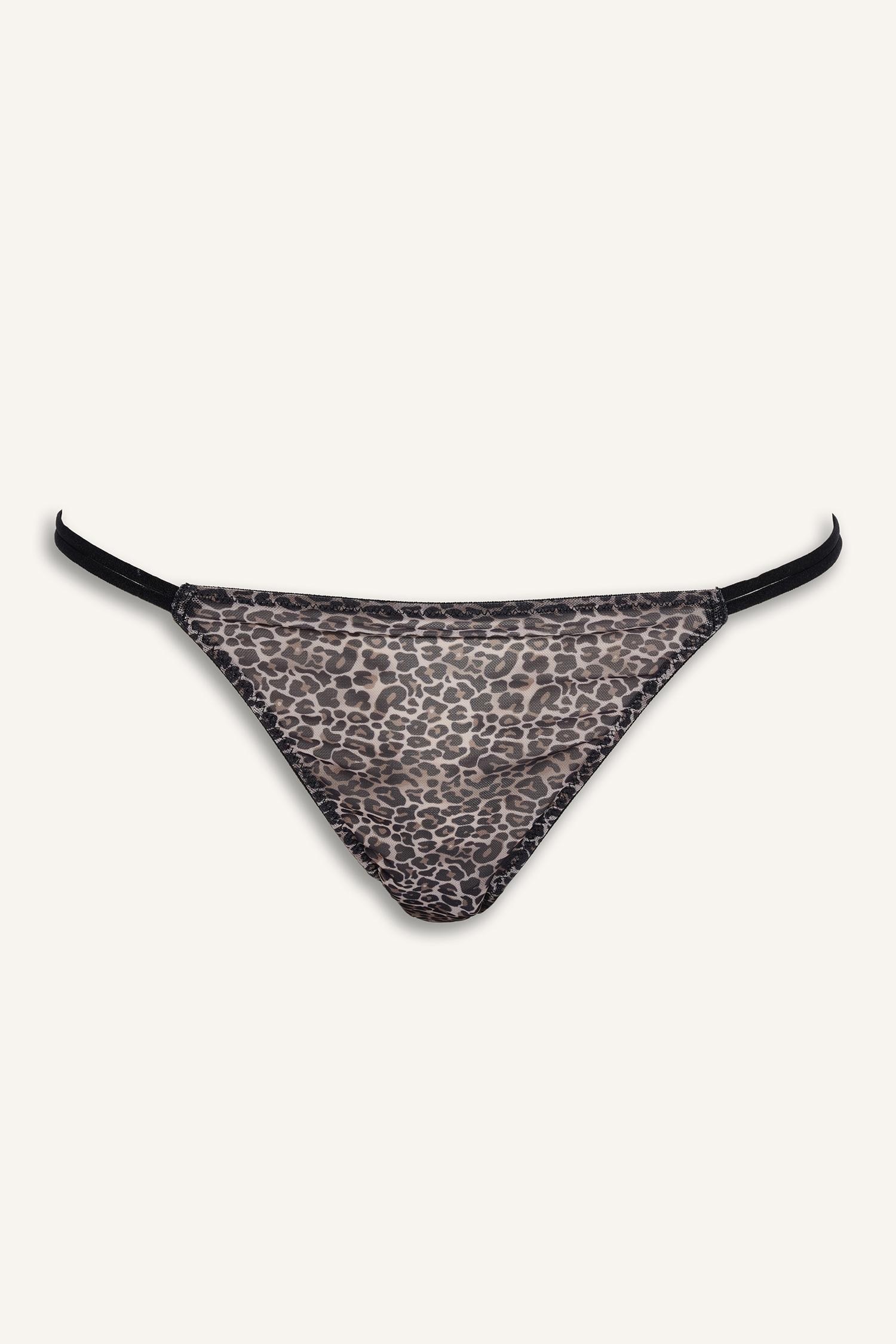 DeFacto Leopar Desenli Tül Brazilian Külot görsel 5