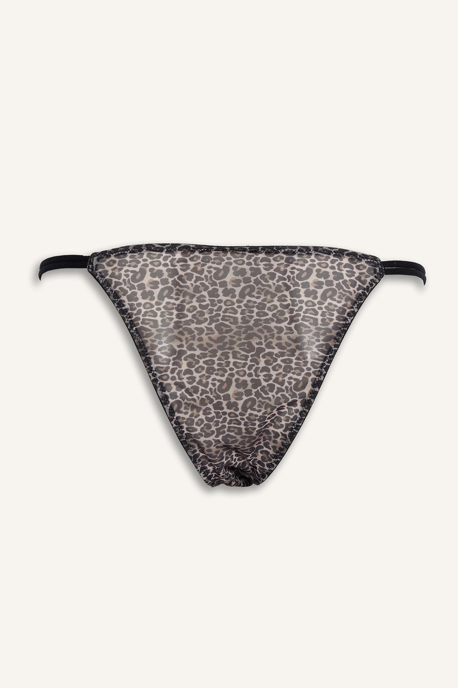 DeFacto Leopar Desenli Tül Brazilian Külot görsel 6