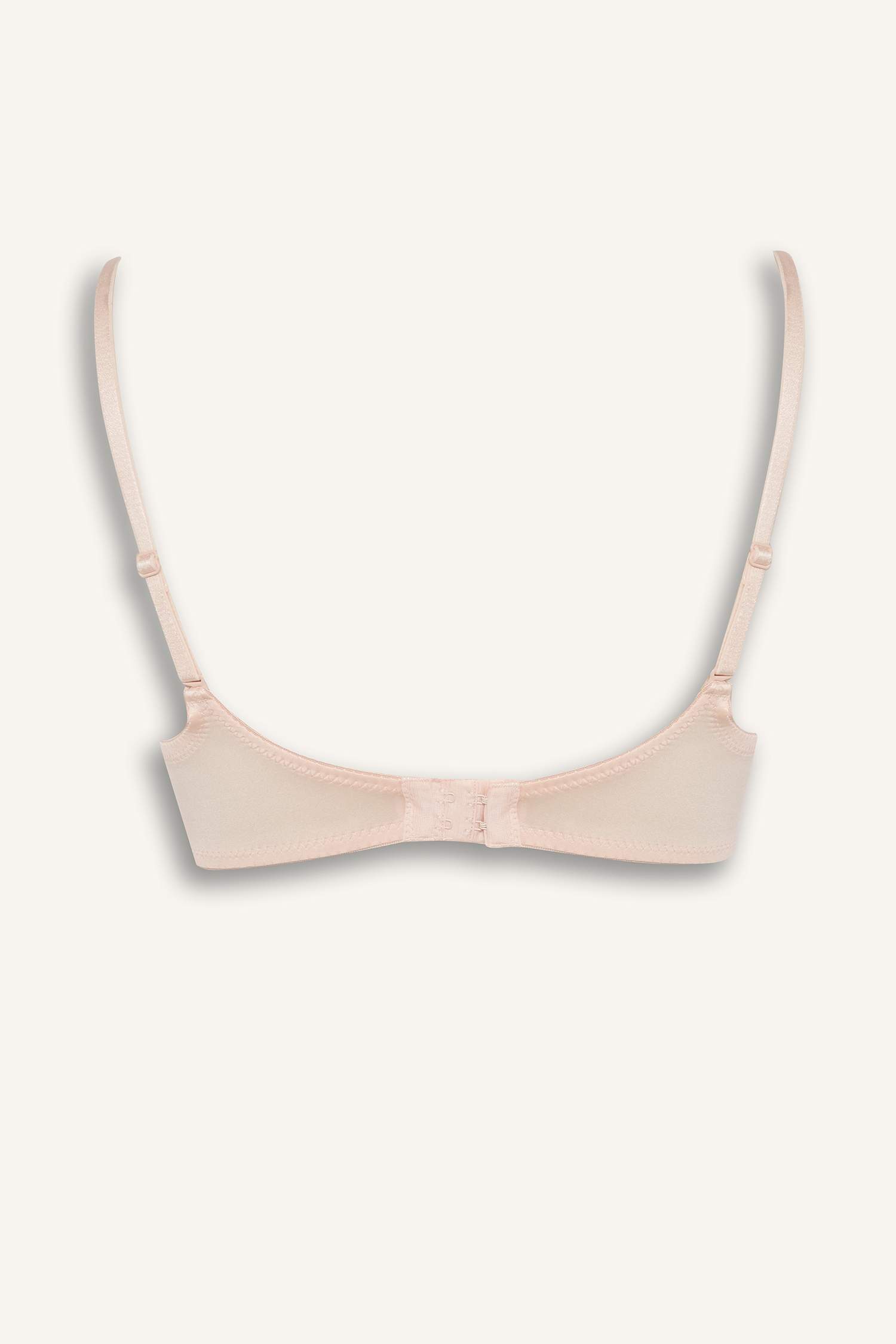 Lace Detailed Satin Padded Non Wired T-Shirt Bra