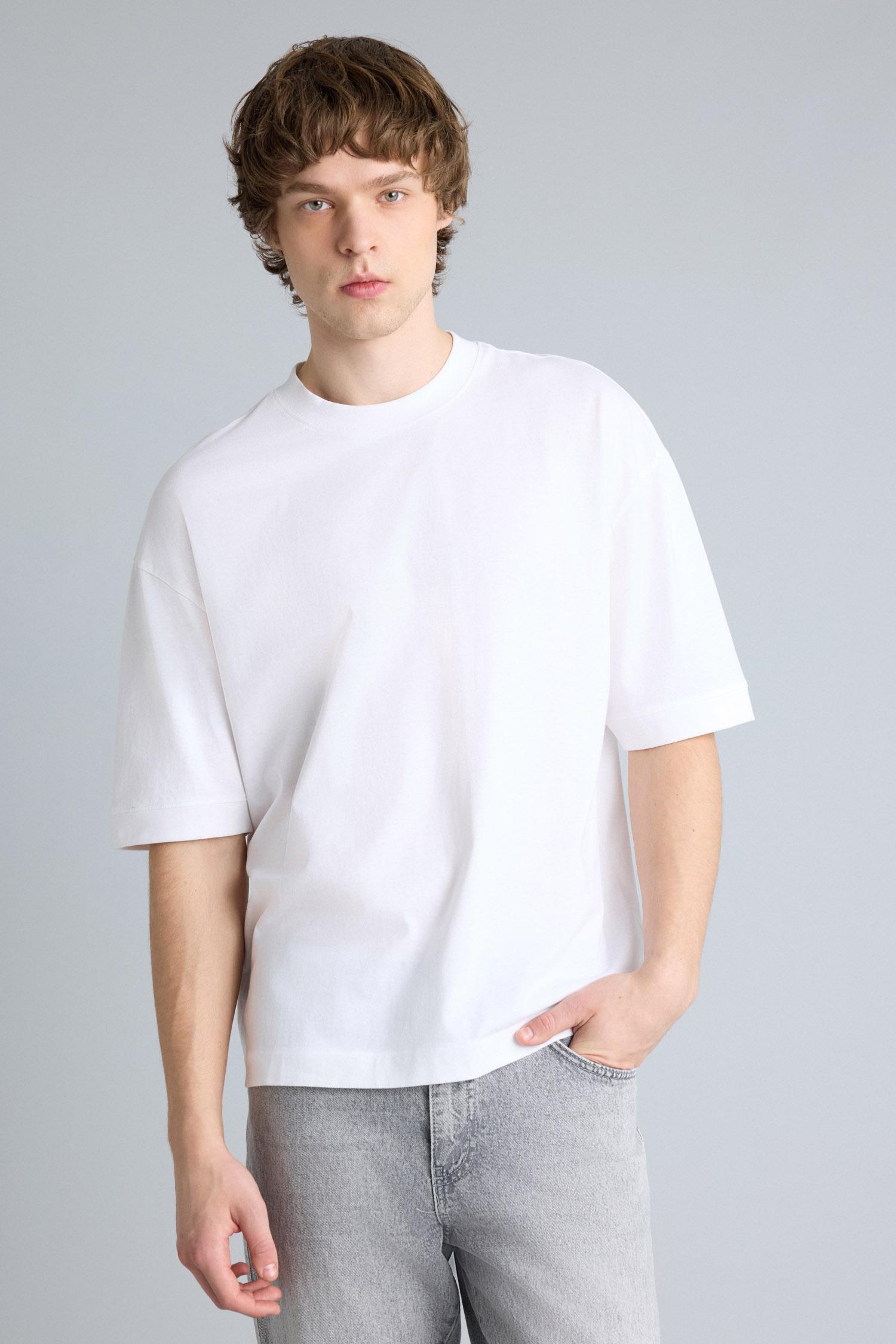 DeFacto %100 Pamuk Loose Fit Basic Tişört görsel 4