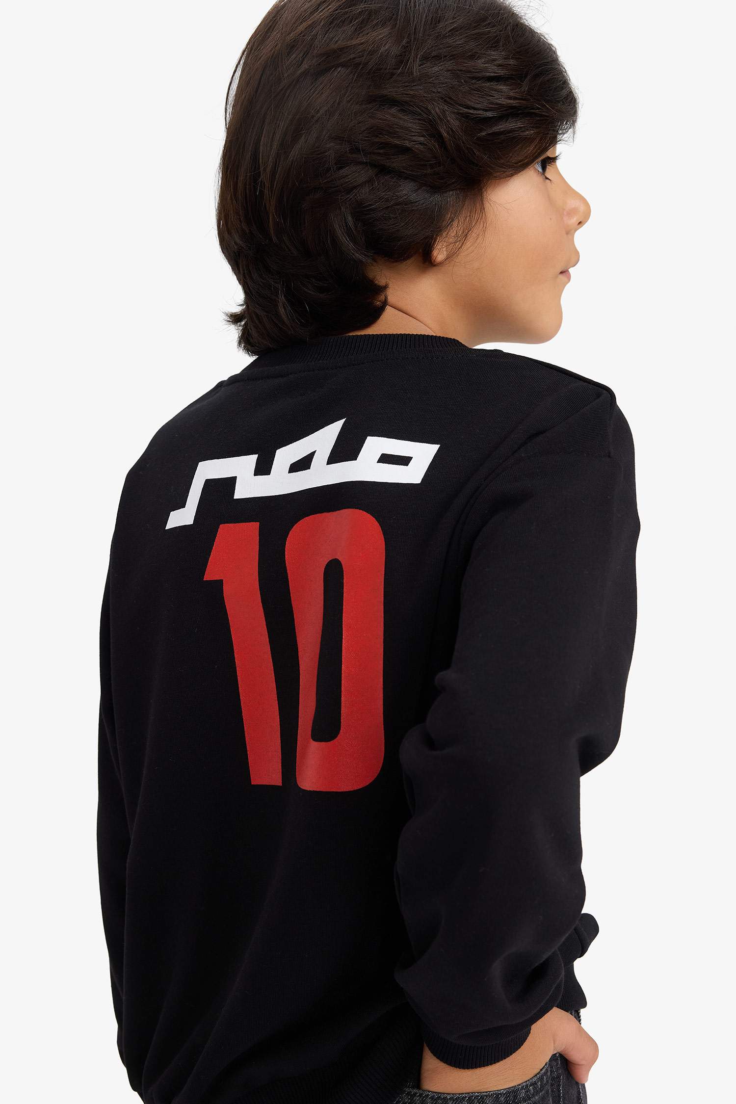 Boy Crew Neck Back Printed Sweatshirt