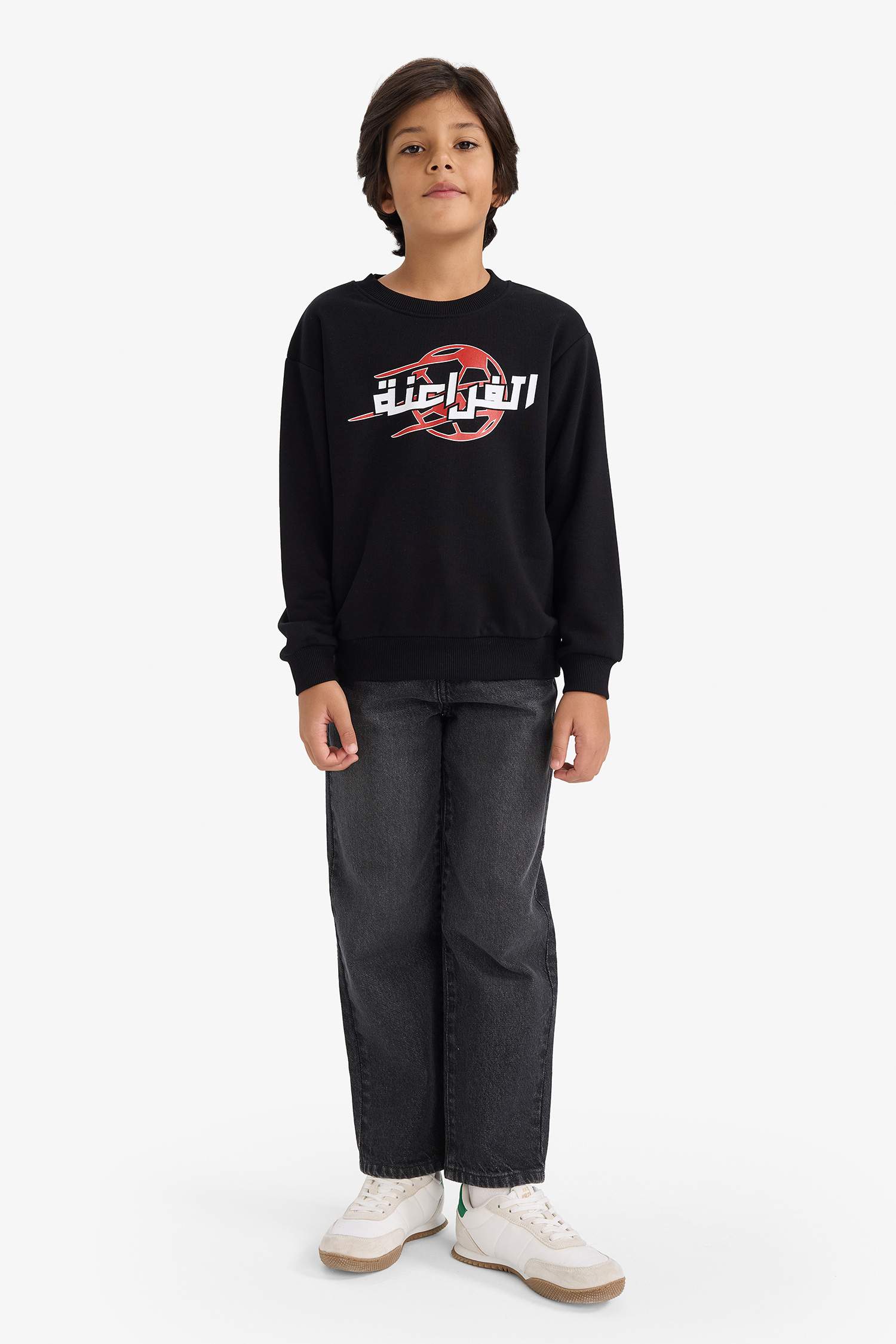 Boy Crew Neck Back Printed Sweatshirt