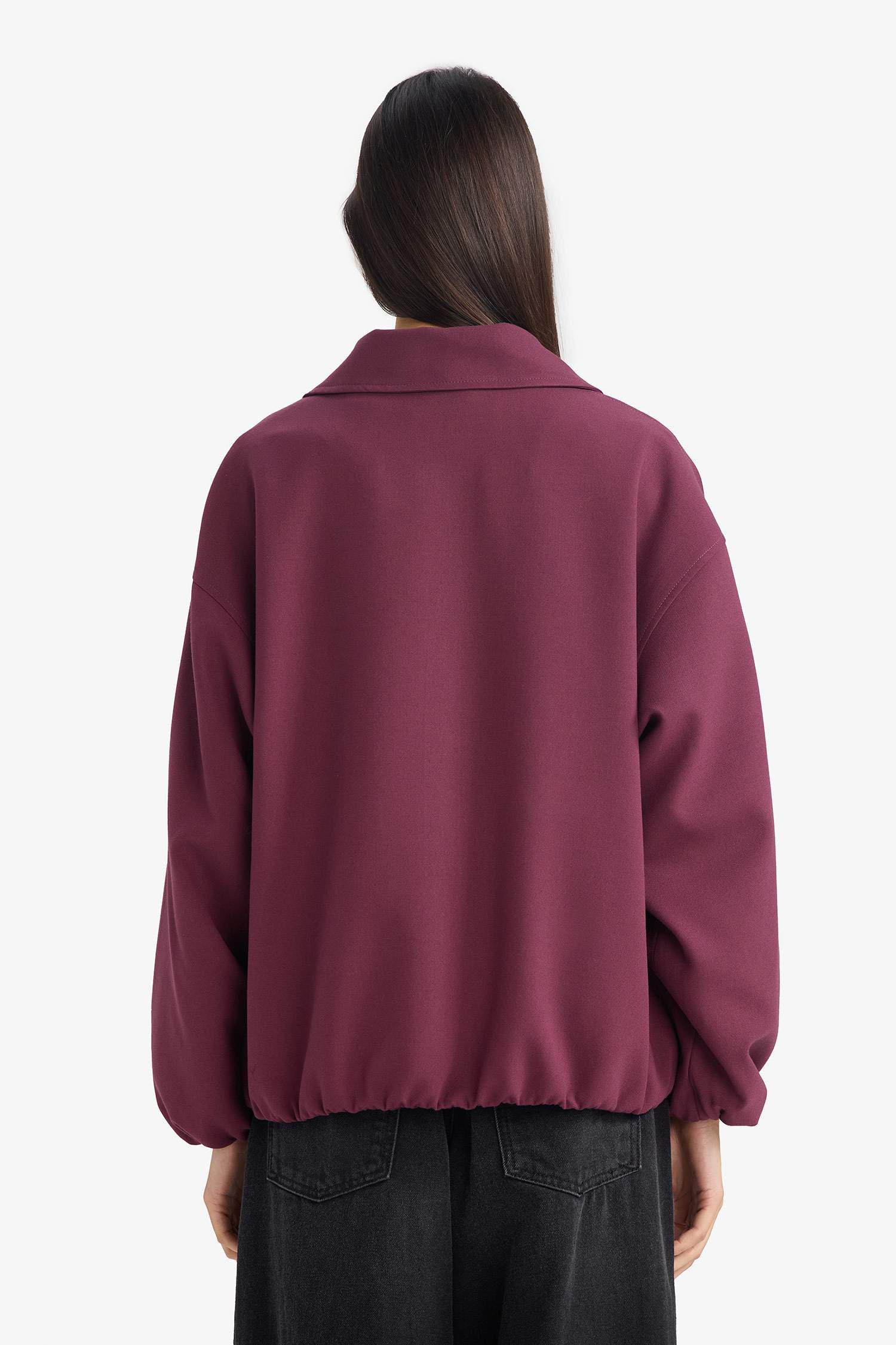 Ceket Yaka Tafta Fermuarlı Bomber Ceket