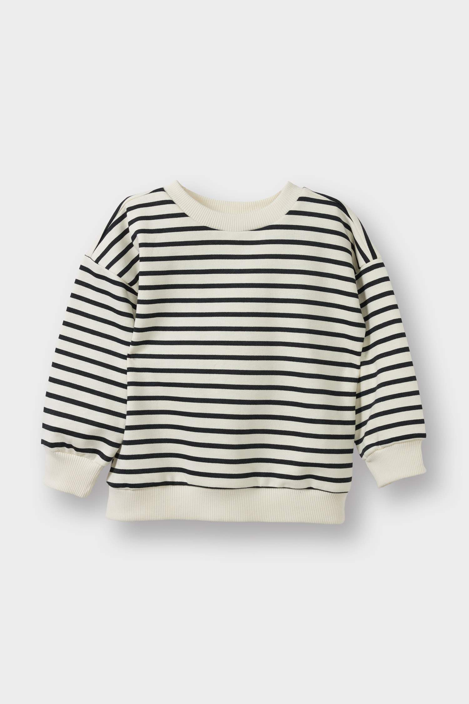 Erkek Bebek Bisiklet Yaka İçi Yumuşak Tüylü 2'li Sweatshirt