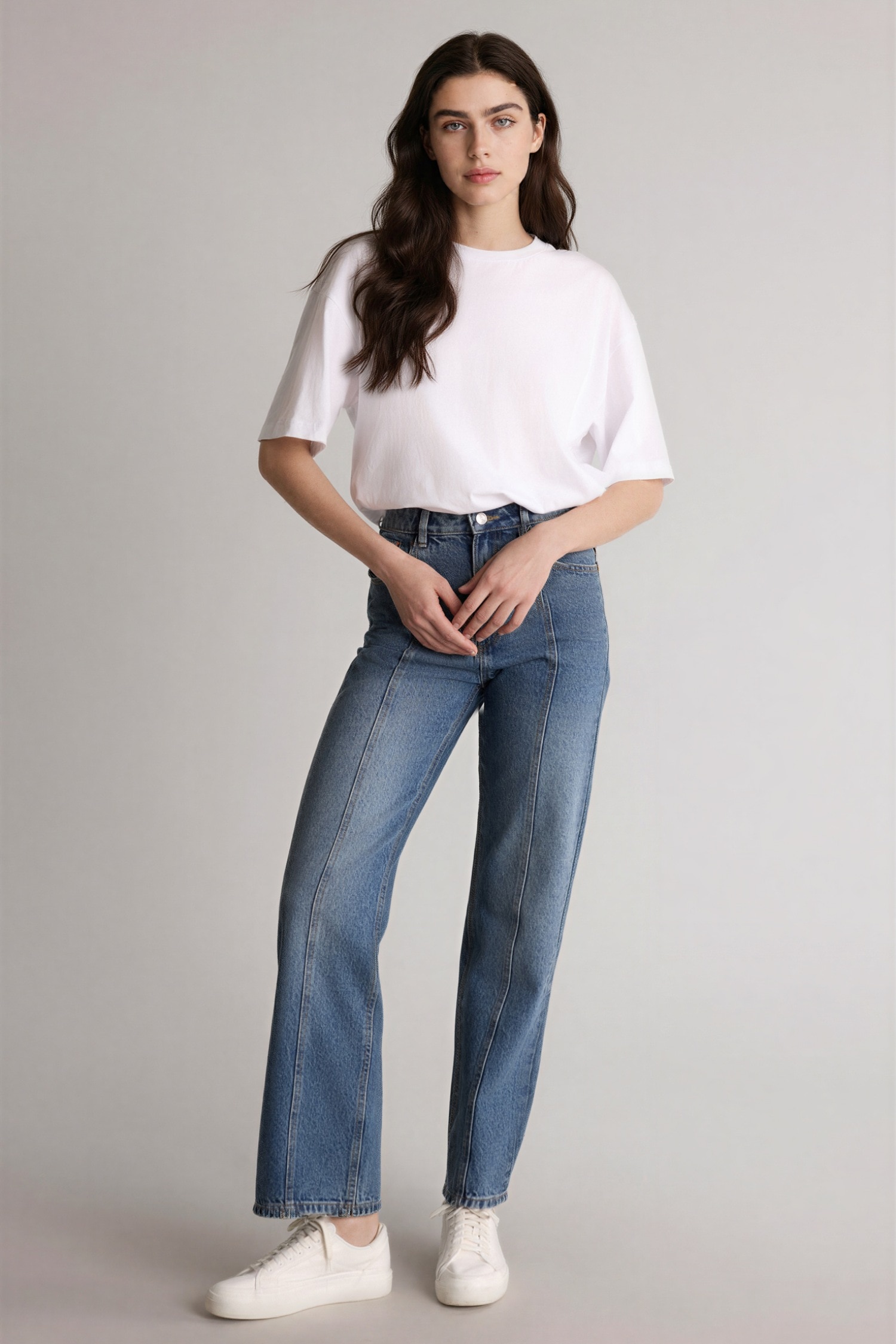 DeFacto %100 Pamuk 90's Wide Leg Yüksek bel Jean Pantolon görsel 3