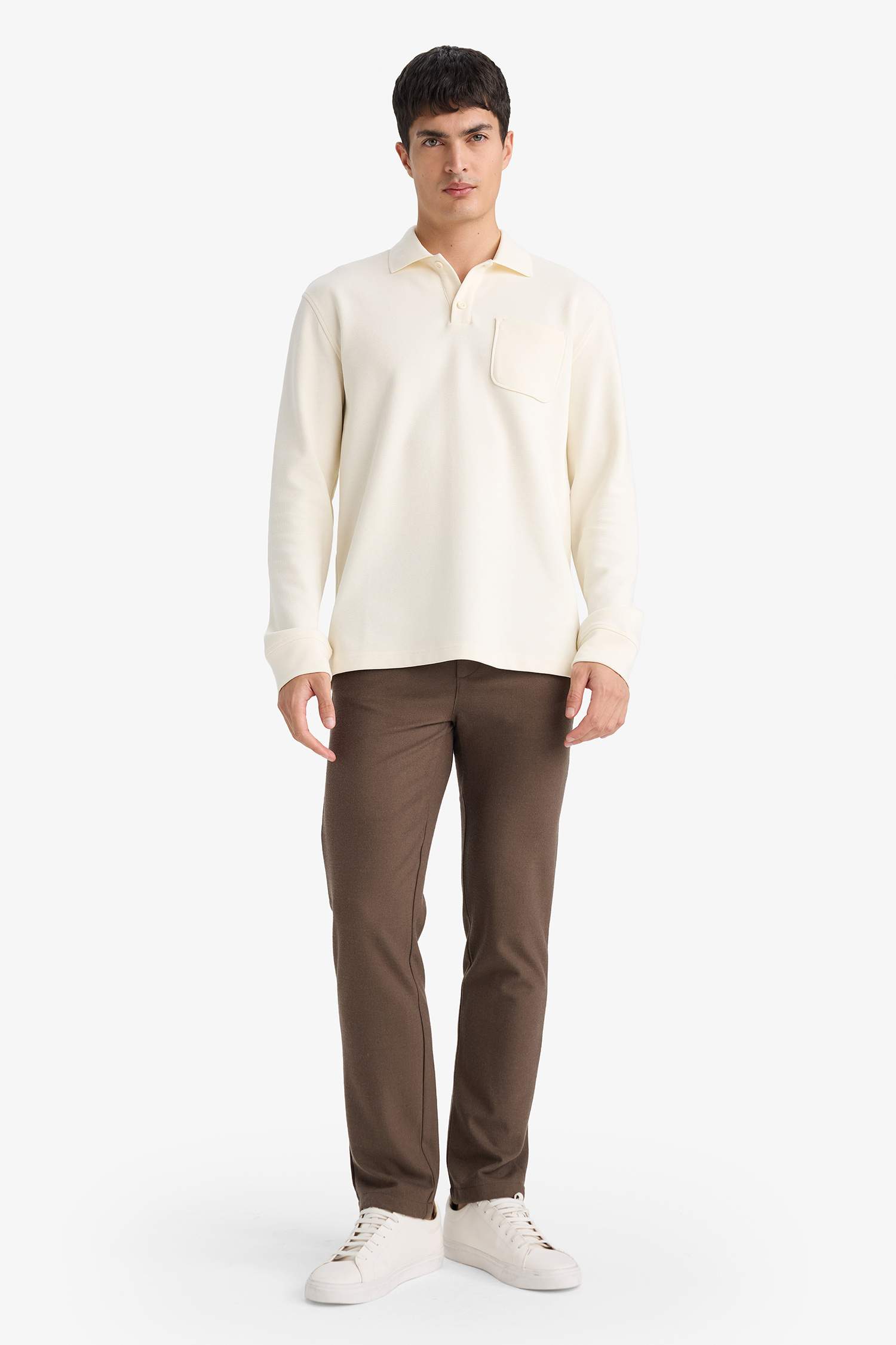 Regular Fit Cepli Düz Paça Pantolon