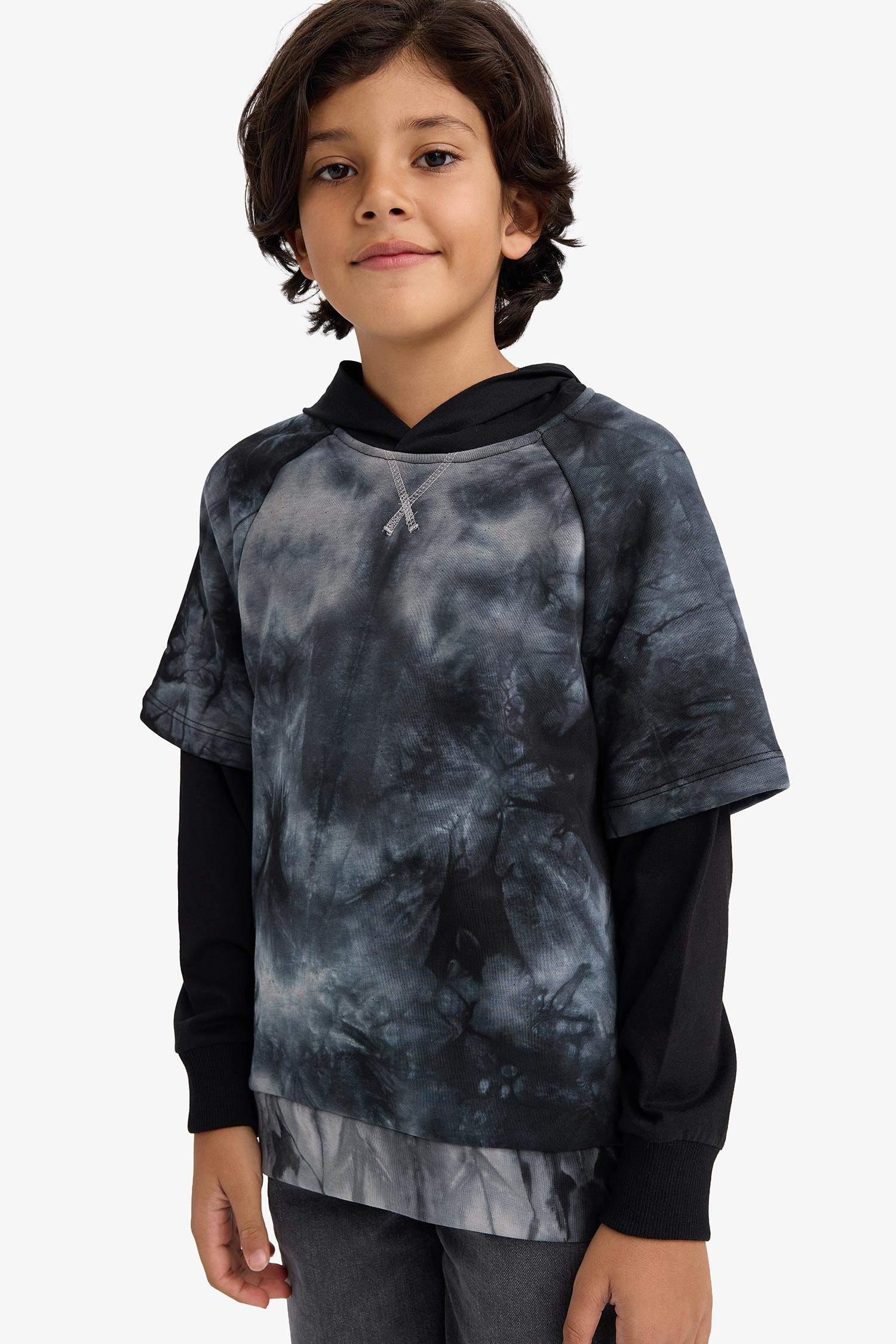 Regular Fit Printed Hooded Sweatshirt