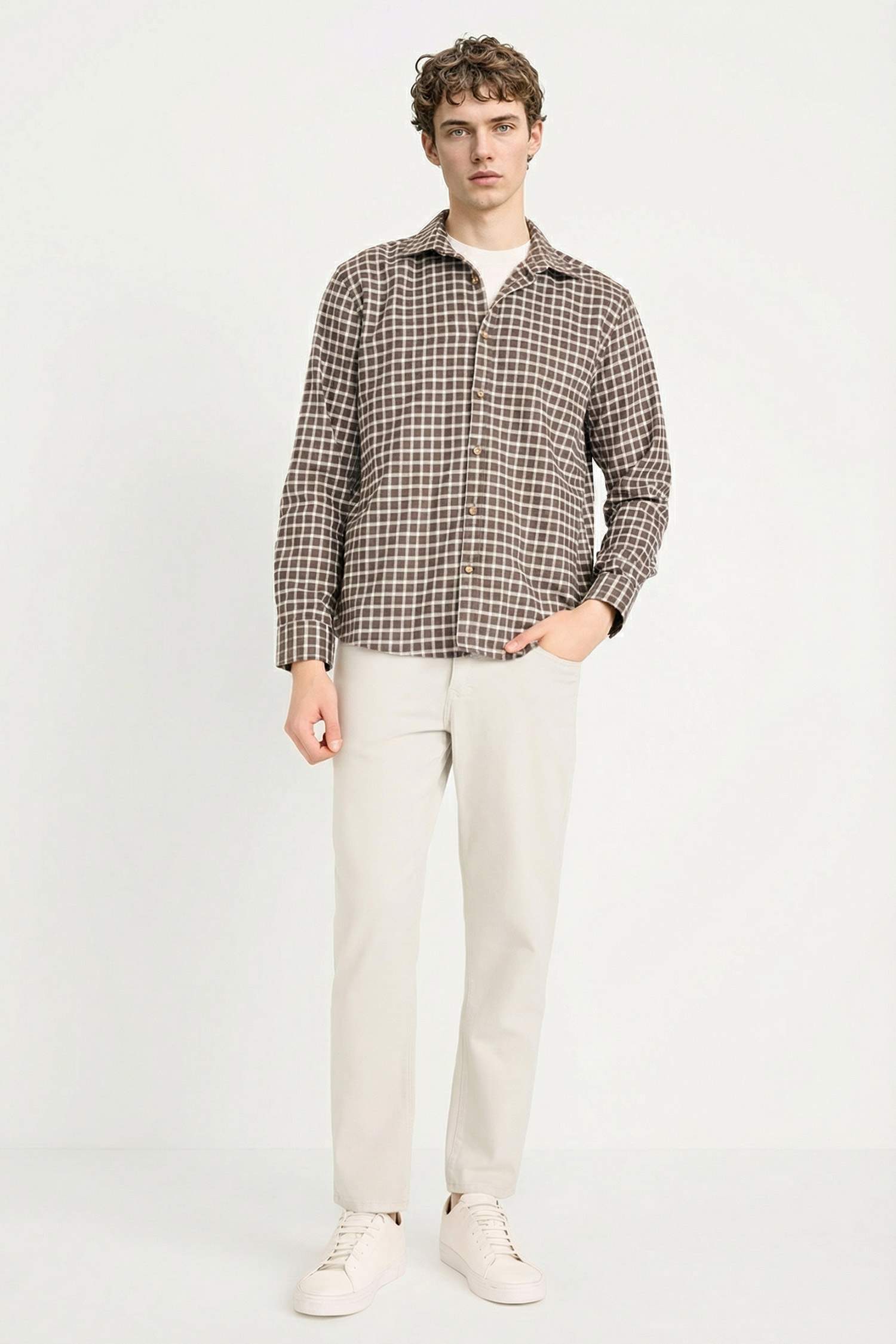 %100 Pamuk Kareli Gömlek