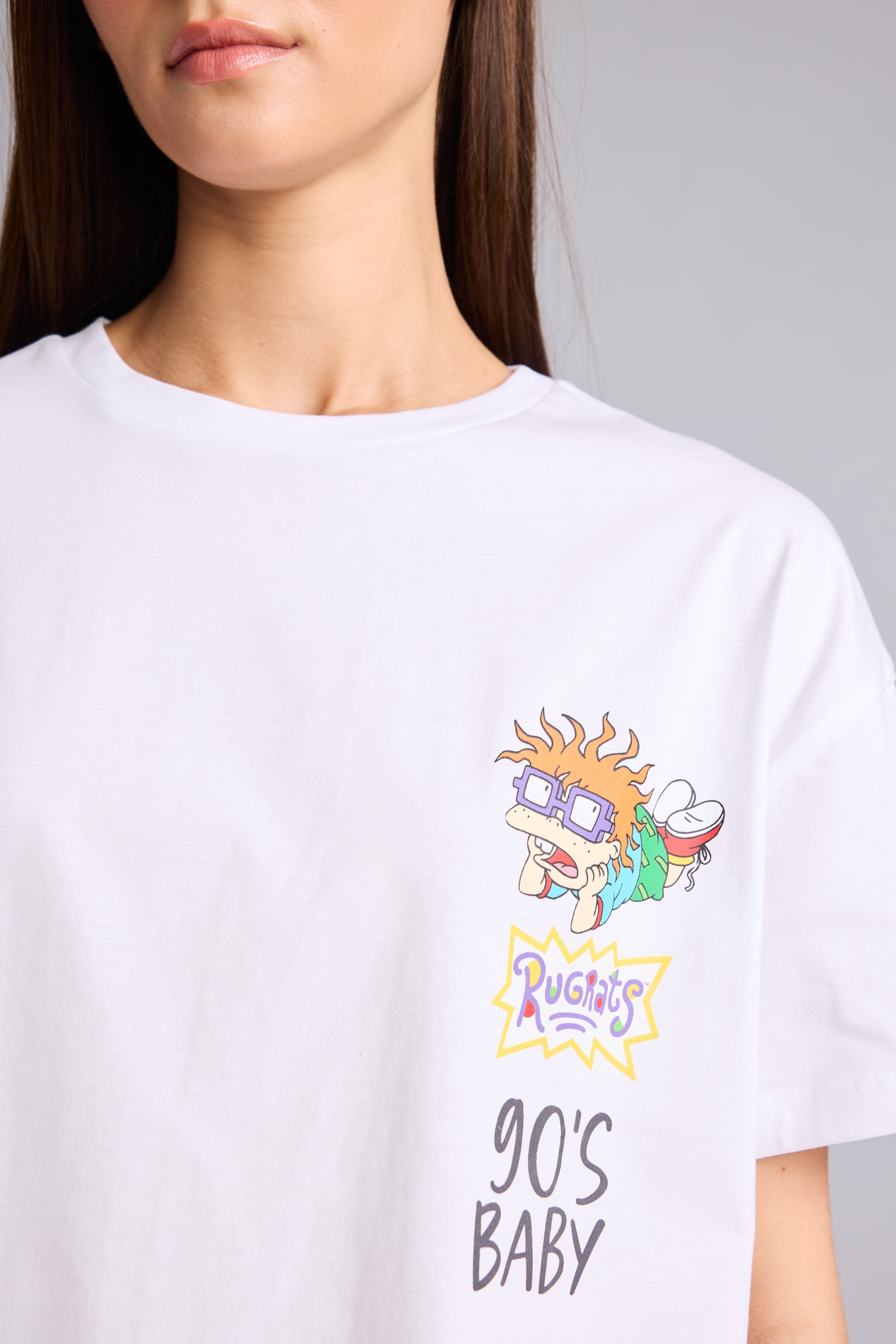 DeFacto %100 Pamuk Rugrats Oversize Kısa kollu Baskılı Tişört görsel 5