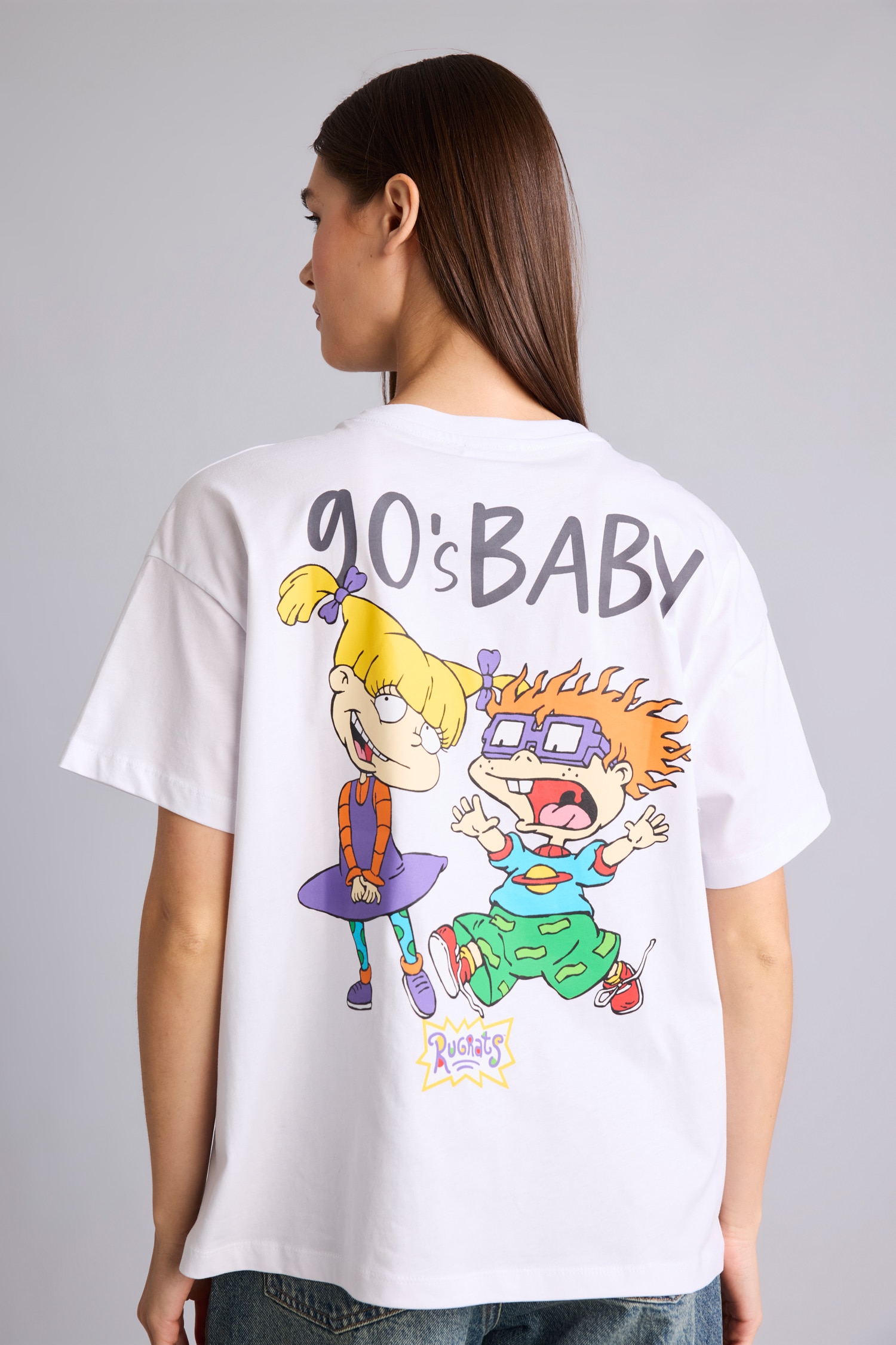 DeFacto %100 Pamuk Rugrats Oversize Kısa kollu Baskılı Tişört görsel 6