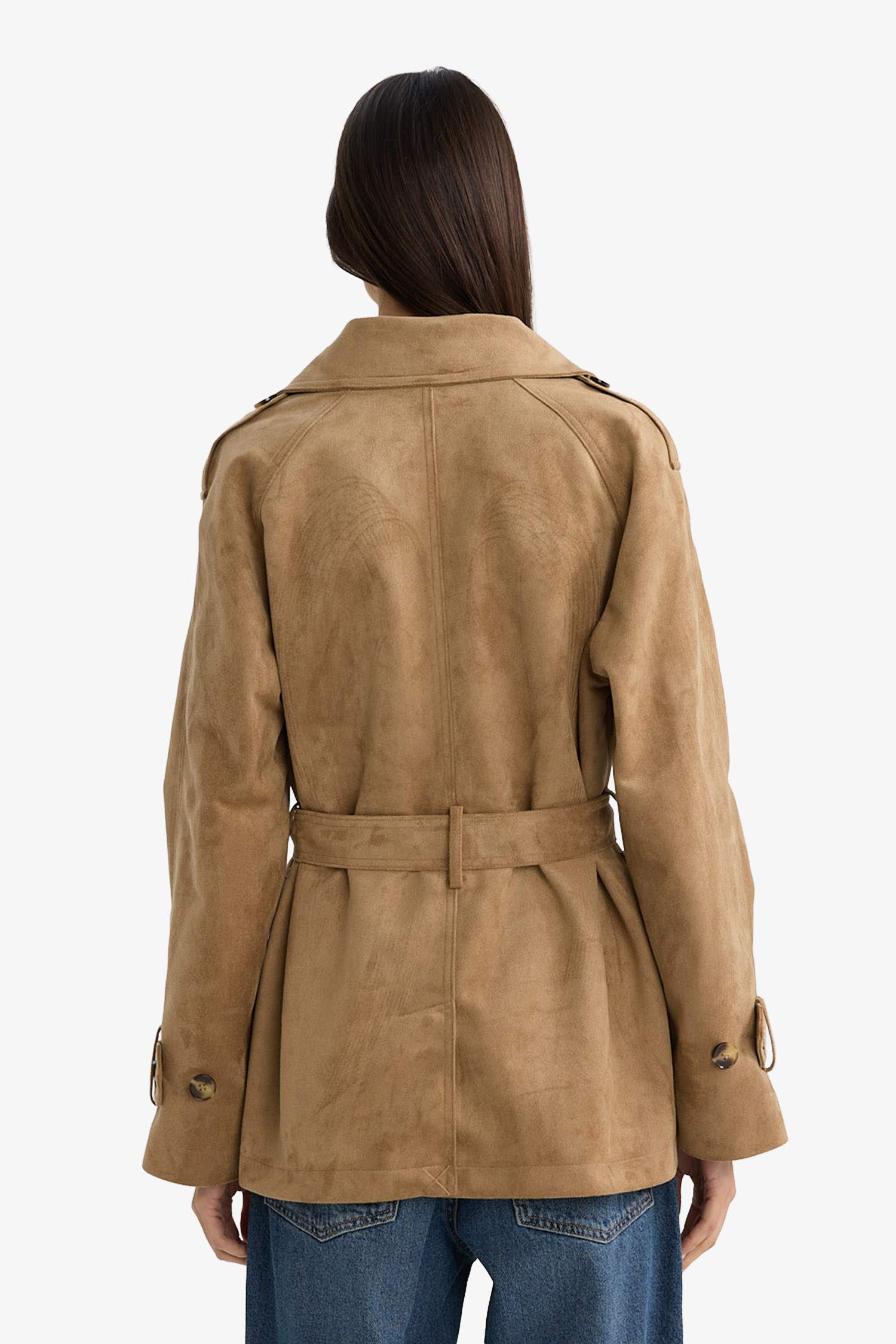 معطف ترانش كوت جوخ قصة عادية بياخة سموكين بحزام