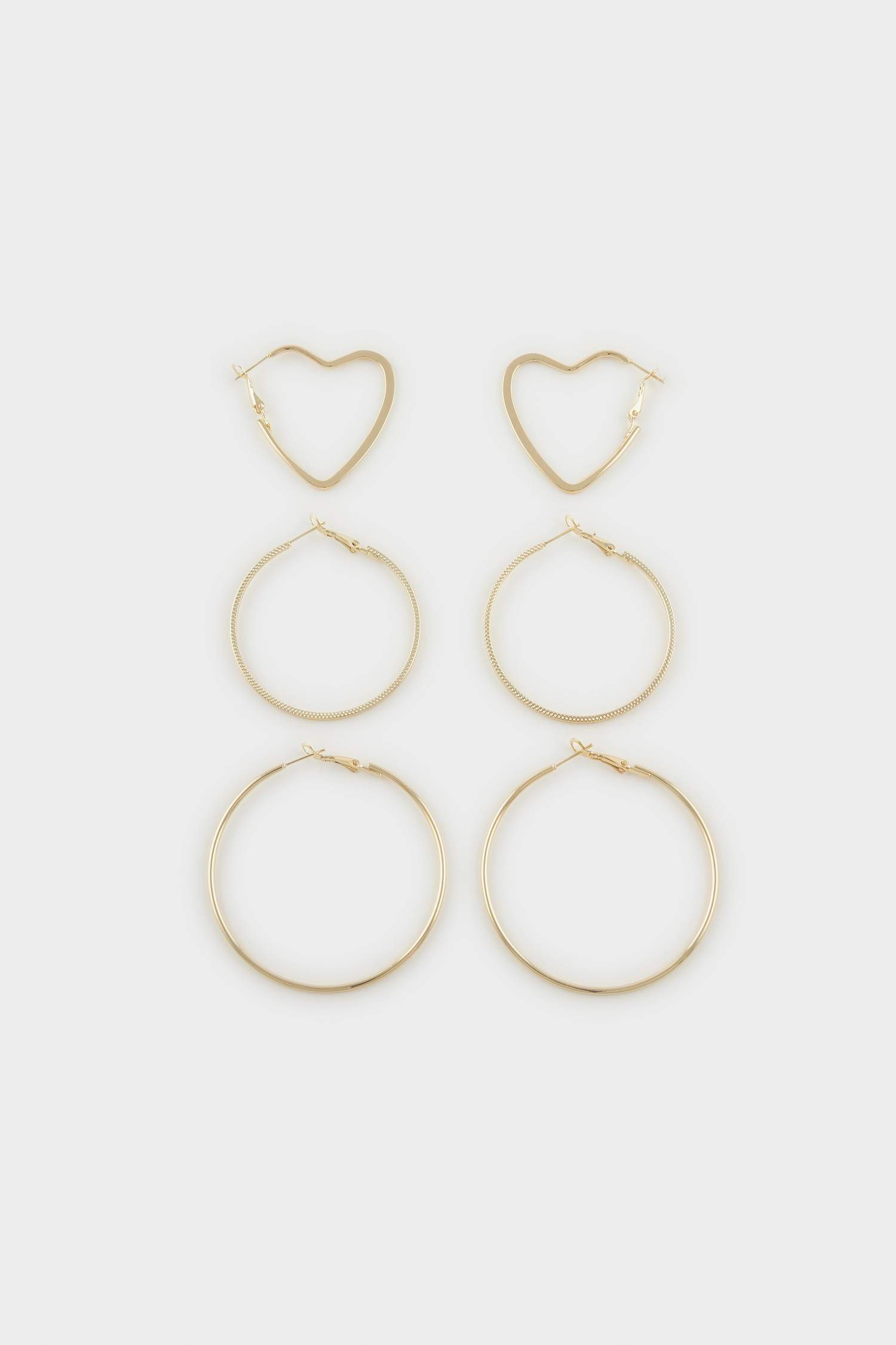 Kadın 3'lü Gold Küpe