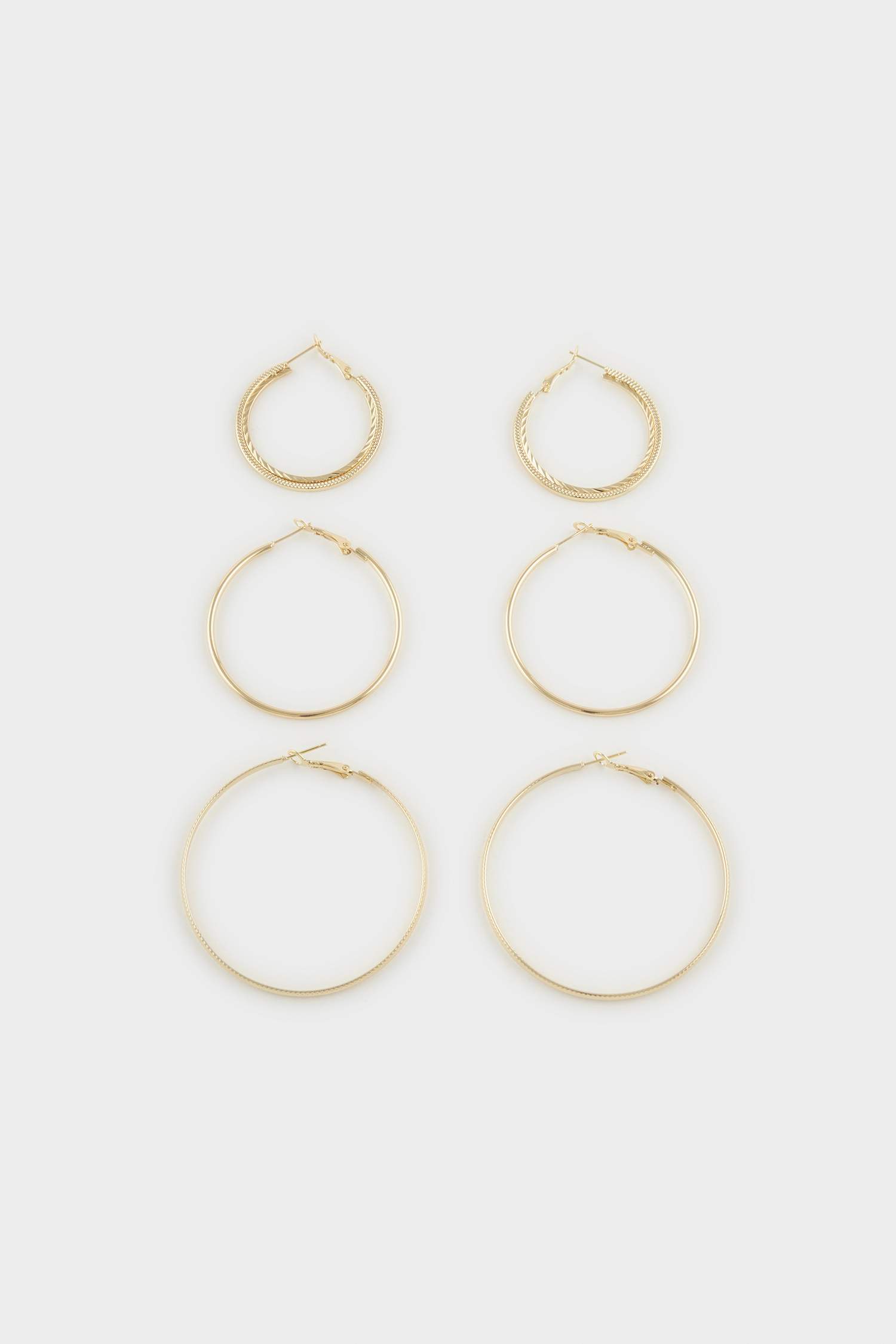 Kadın 3'lü Gold Halka Küpe