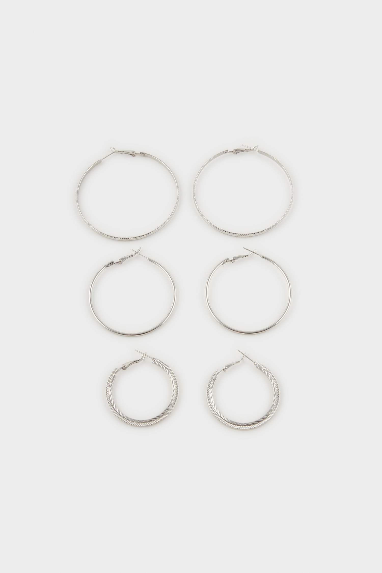 Kadın 3'lü Silver Halka Küpe