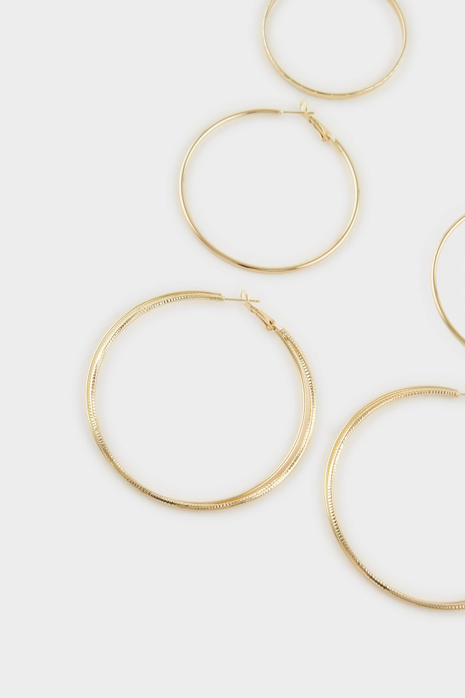 Kadın 3'lü Gold Halka Küpe