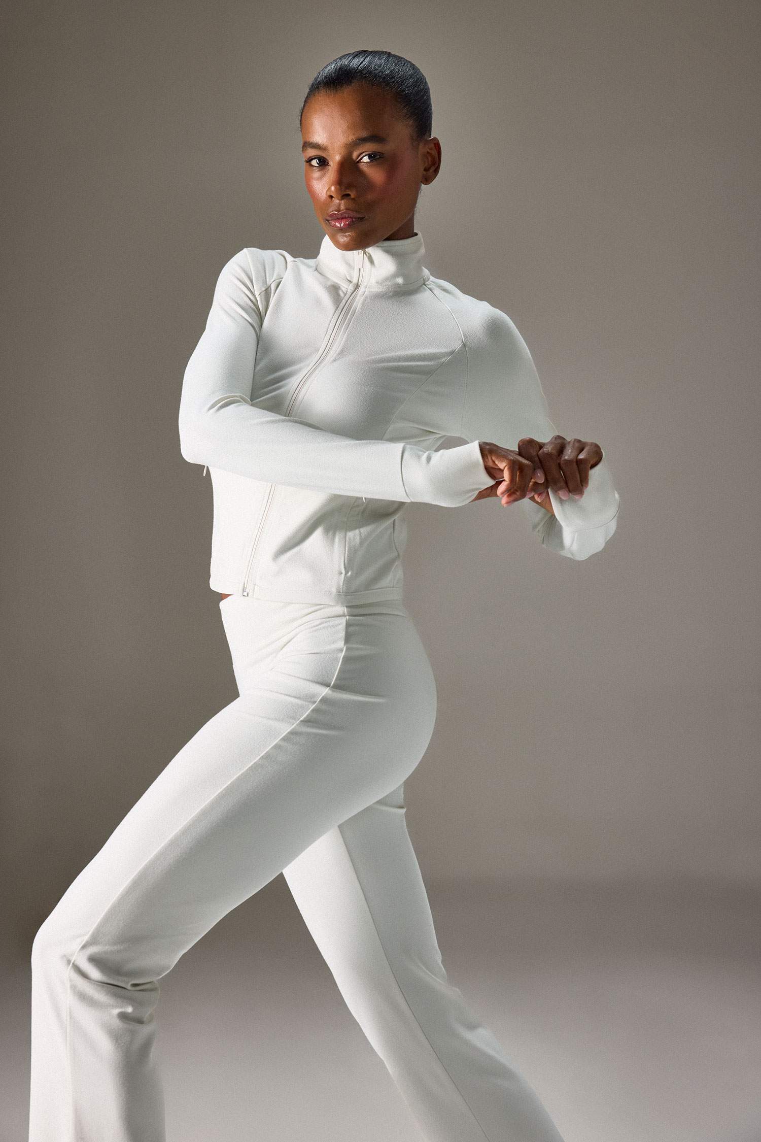 Slim Fit Stand Collar Fleece Lined Cardigan