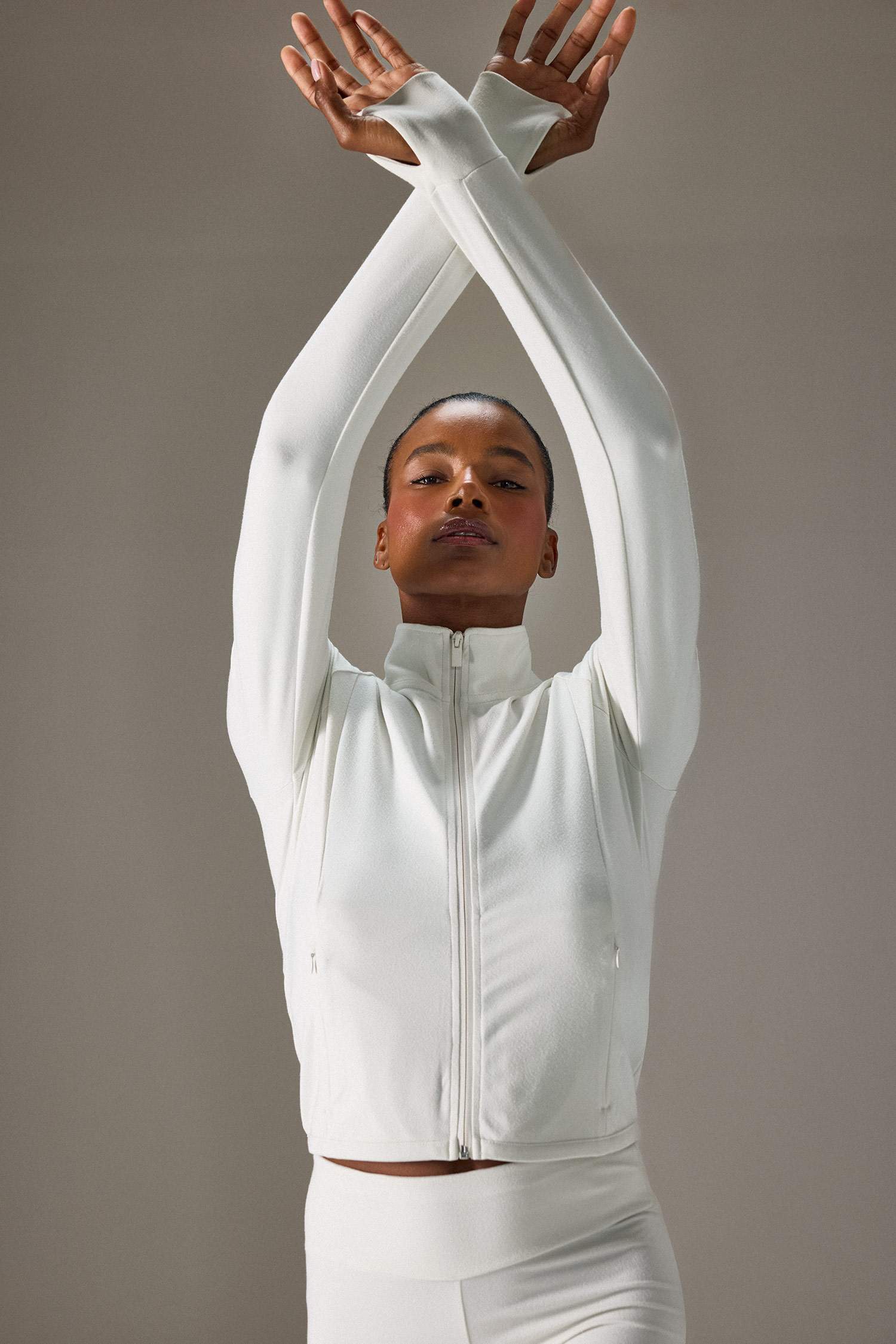 Slim Fit Stand Collar Fleece Lined Cardigan