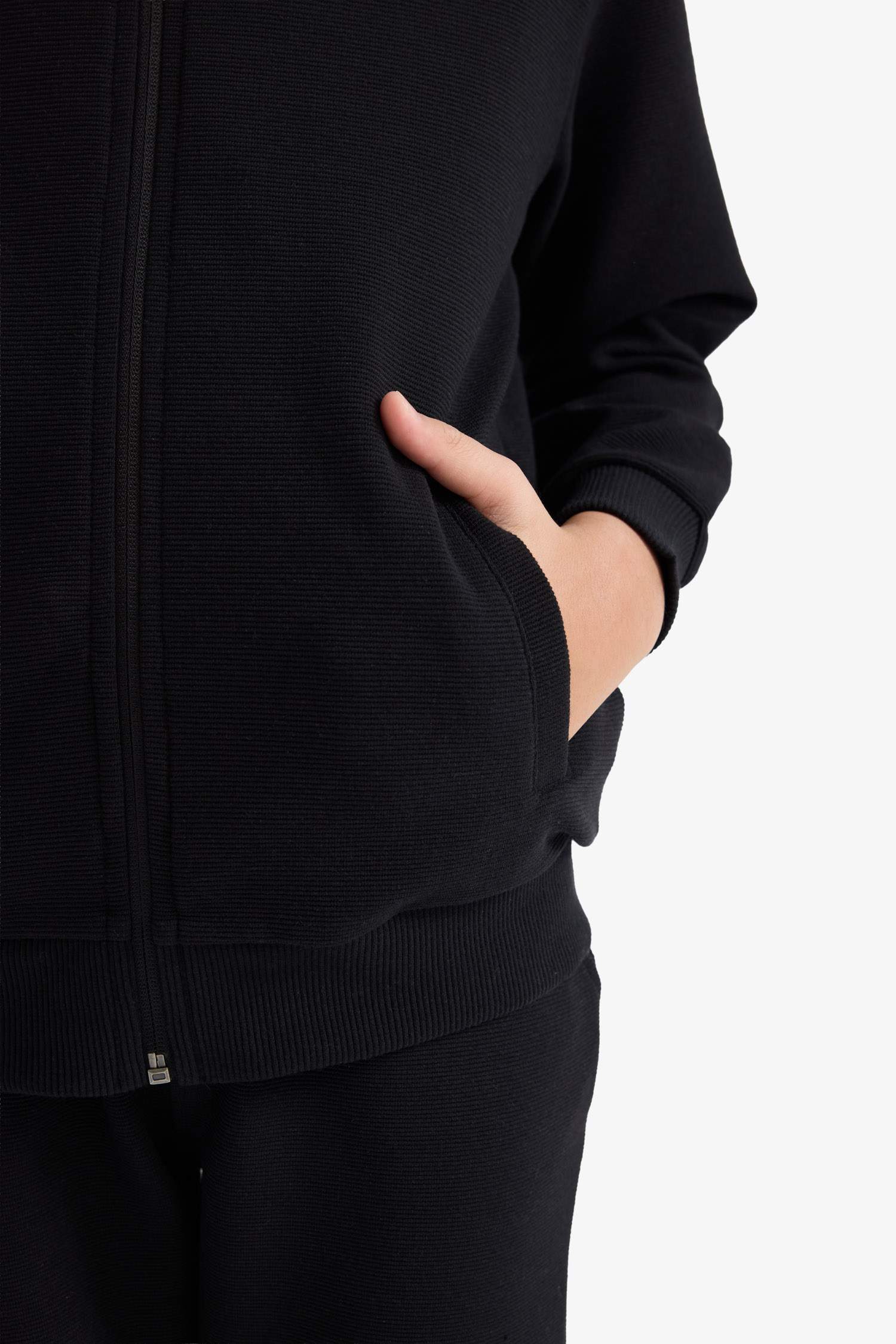 Regular Fit Bomber Collar Cardigan